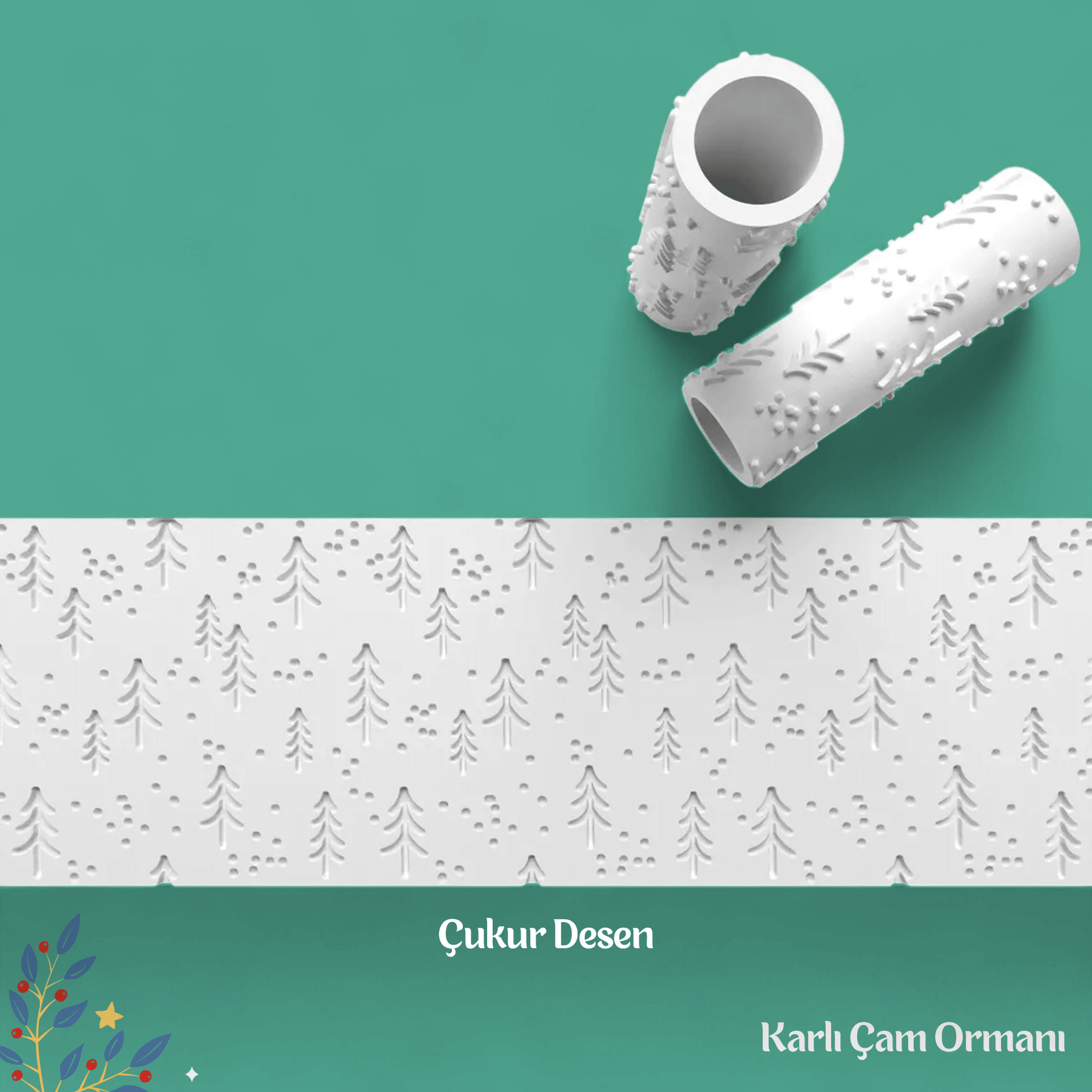 Karlı Çam Ormanı - Doku Rulosu