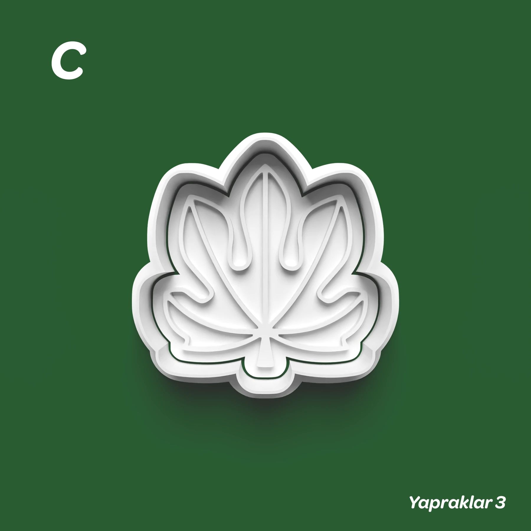 Yapraklar 3 - Kurabiye Kalıbı Damga ve Kesici Set