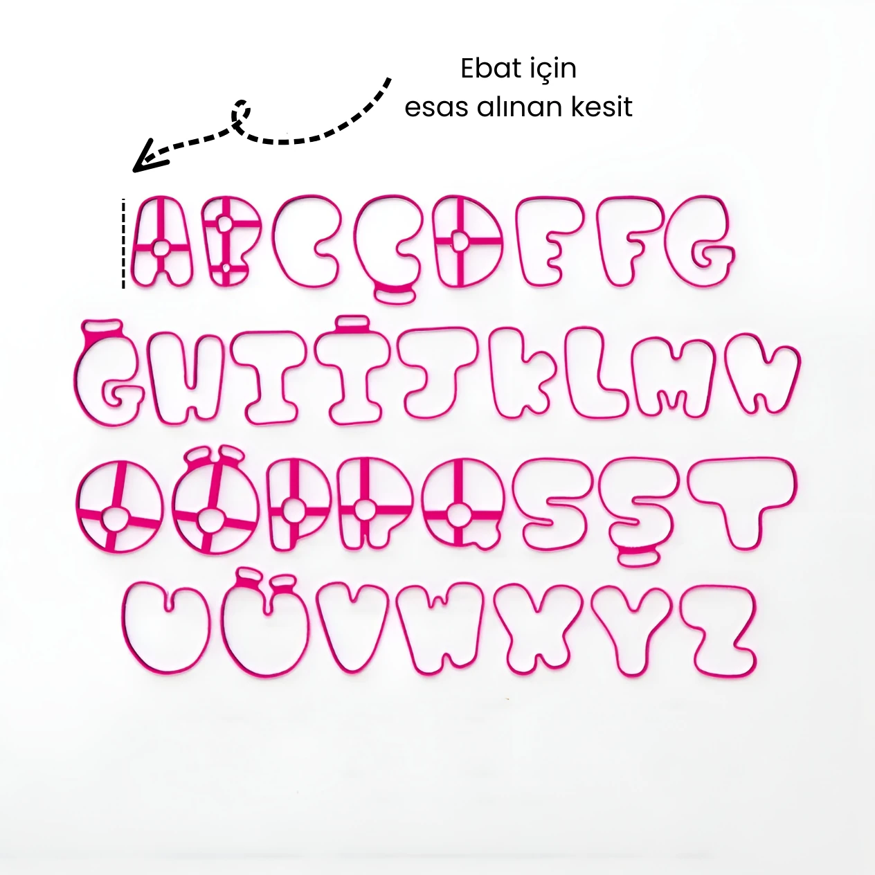 Amorf Harfler Kesici Set - 32 Harf