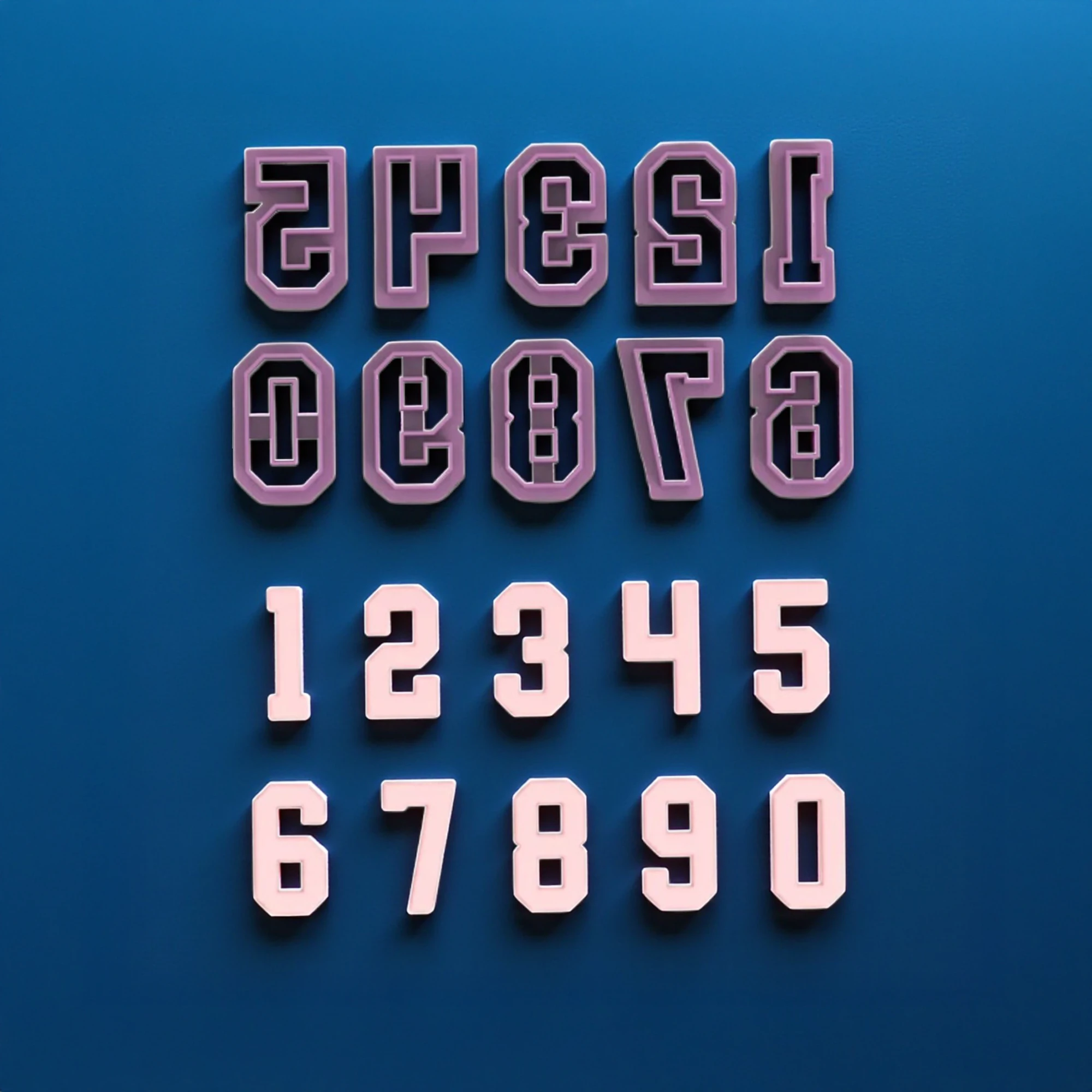 Kolej (Köşe Hareketli) Rakamlar Kesici Set