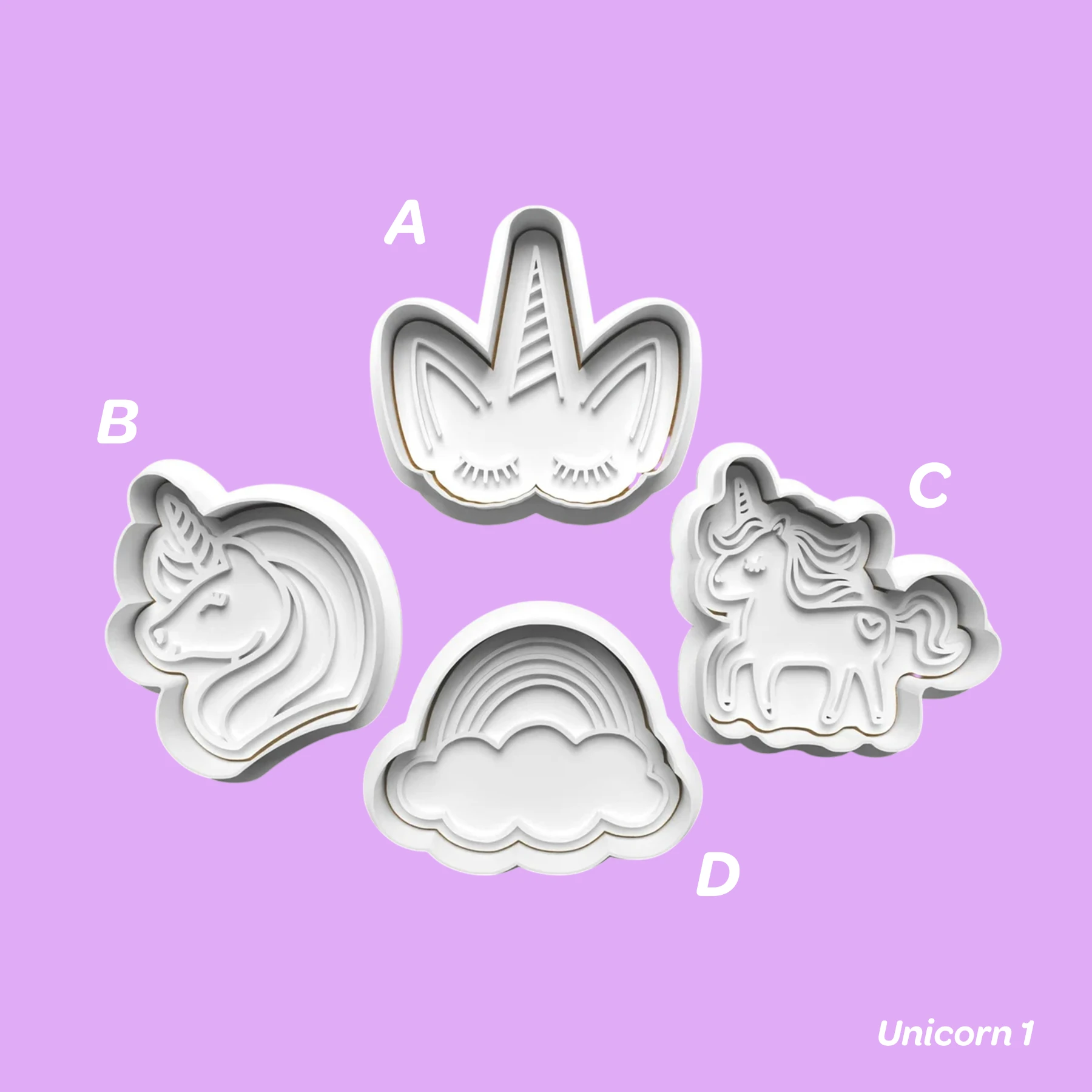 Unicorn 1 - Kurabiye Kalıbı Damga ve Kesici Set