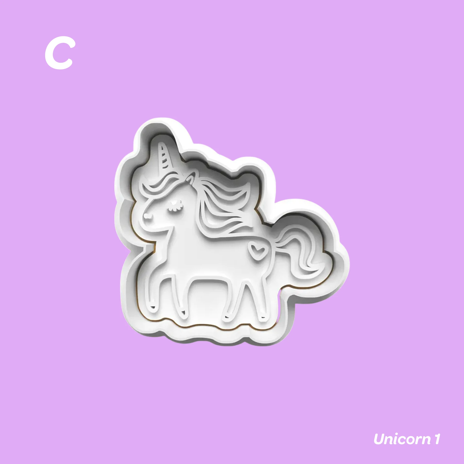 Unicorn 1 - Kurabiye Kalıbı Damga ve Kesici Set