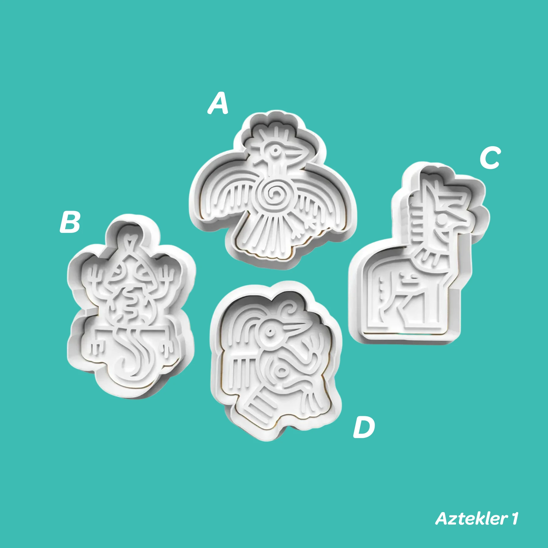 Aztekler 1 - Kurabiye Kalıbı Damga ve Kesici Set