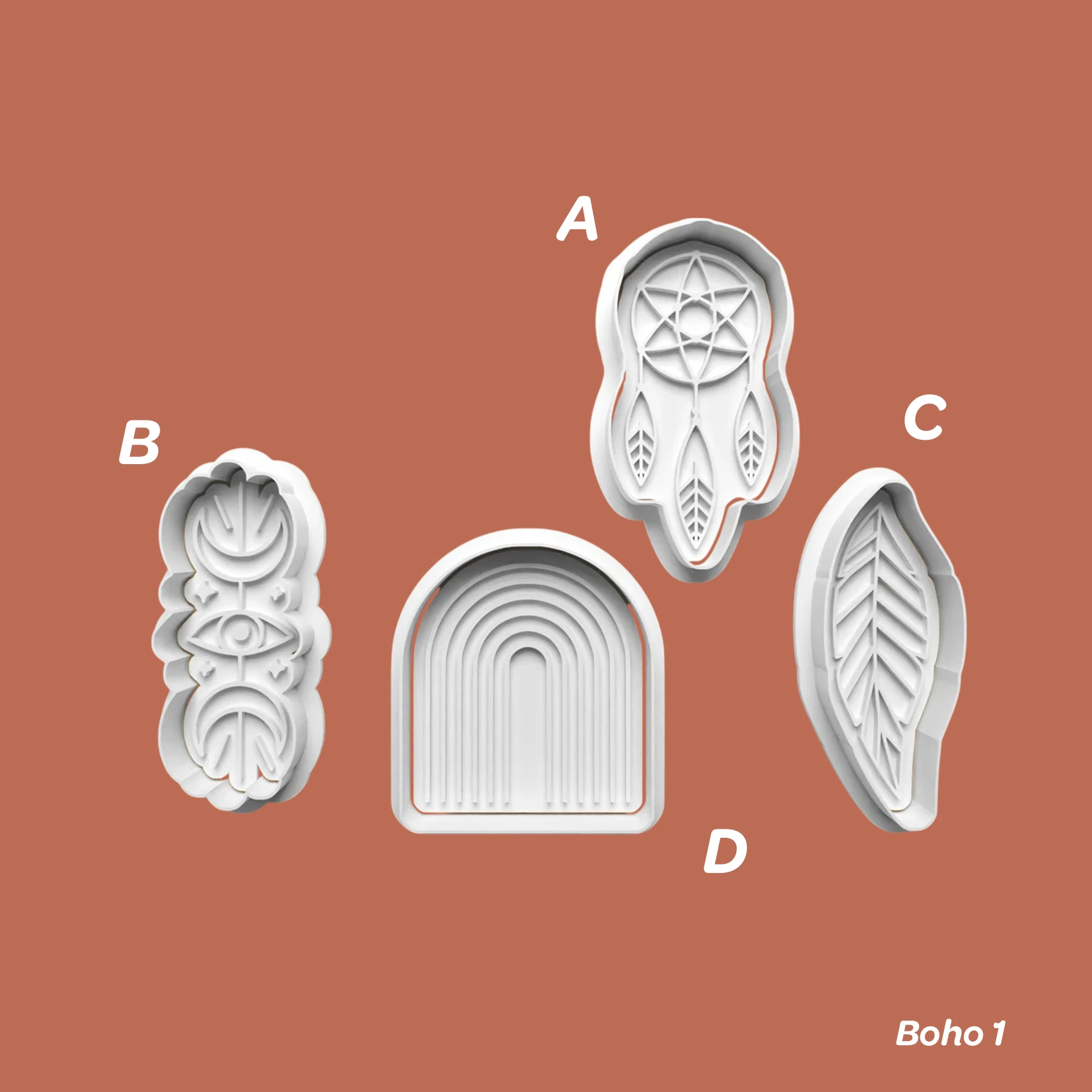 Boho 1 - Kurabiye Kalıbı Damga ve Kesici Set