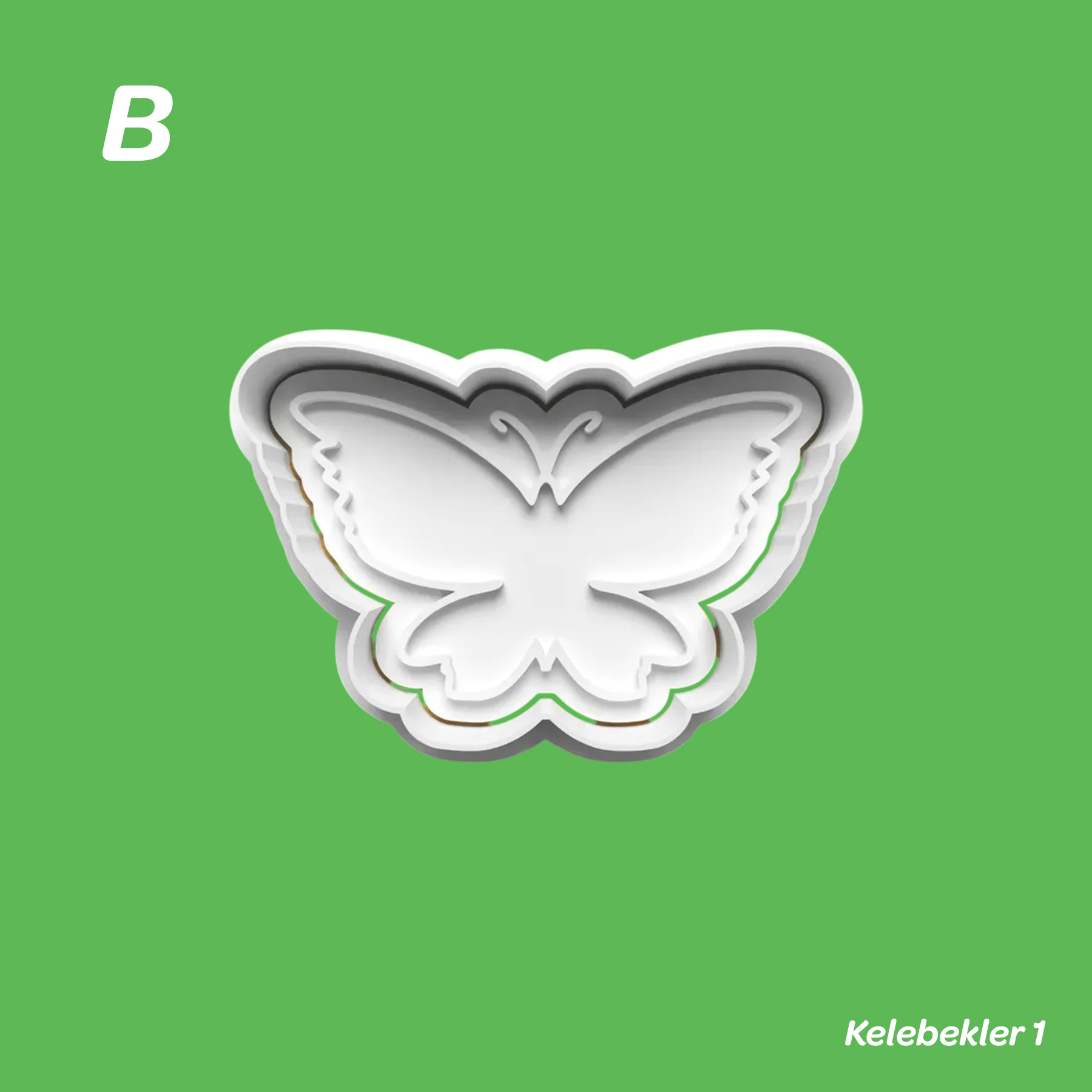 Kelebekler 1 - Kurabiye Kalıbı Damga ve Kesici Set