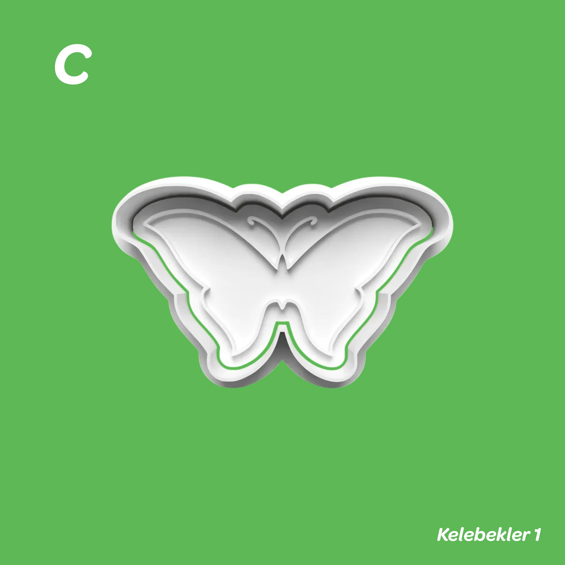 Kelebekler 1 - Kurabiye Kalıbı Damga ve Kesici Set