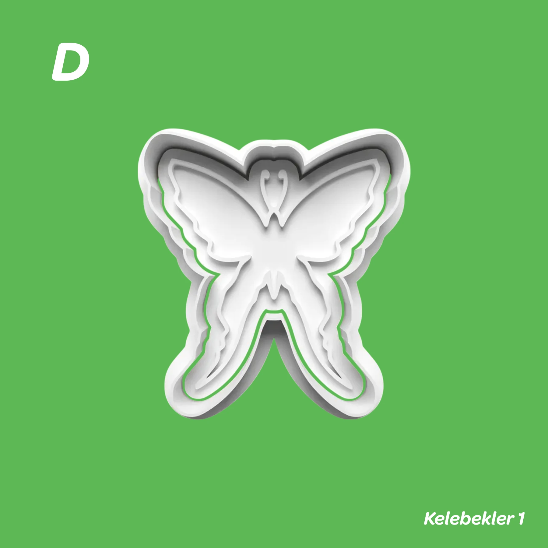 Kelebekler 1 - Kurabiye Kalıbı Damga ve Kesici Set