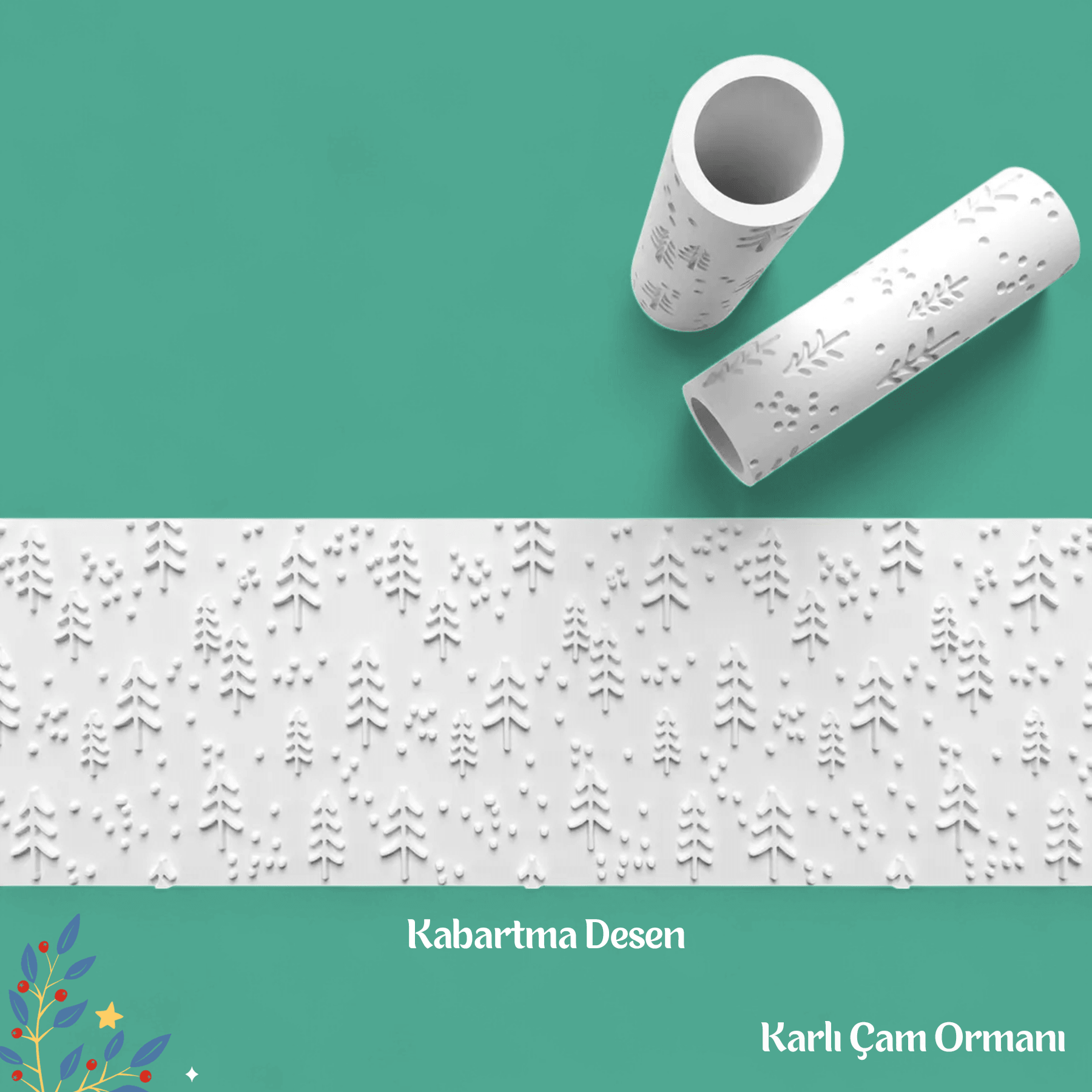Karlı Çam Ormanı - Doku Rulosu