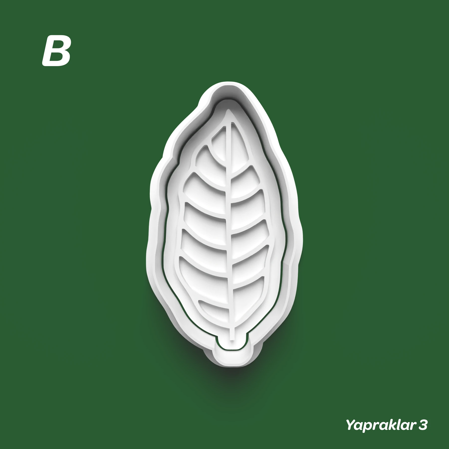 Yapraklar 3 - Kurabiye Kalıbı Damga ve Kesici Set