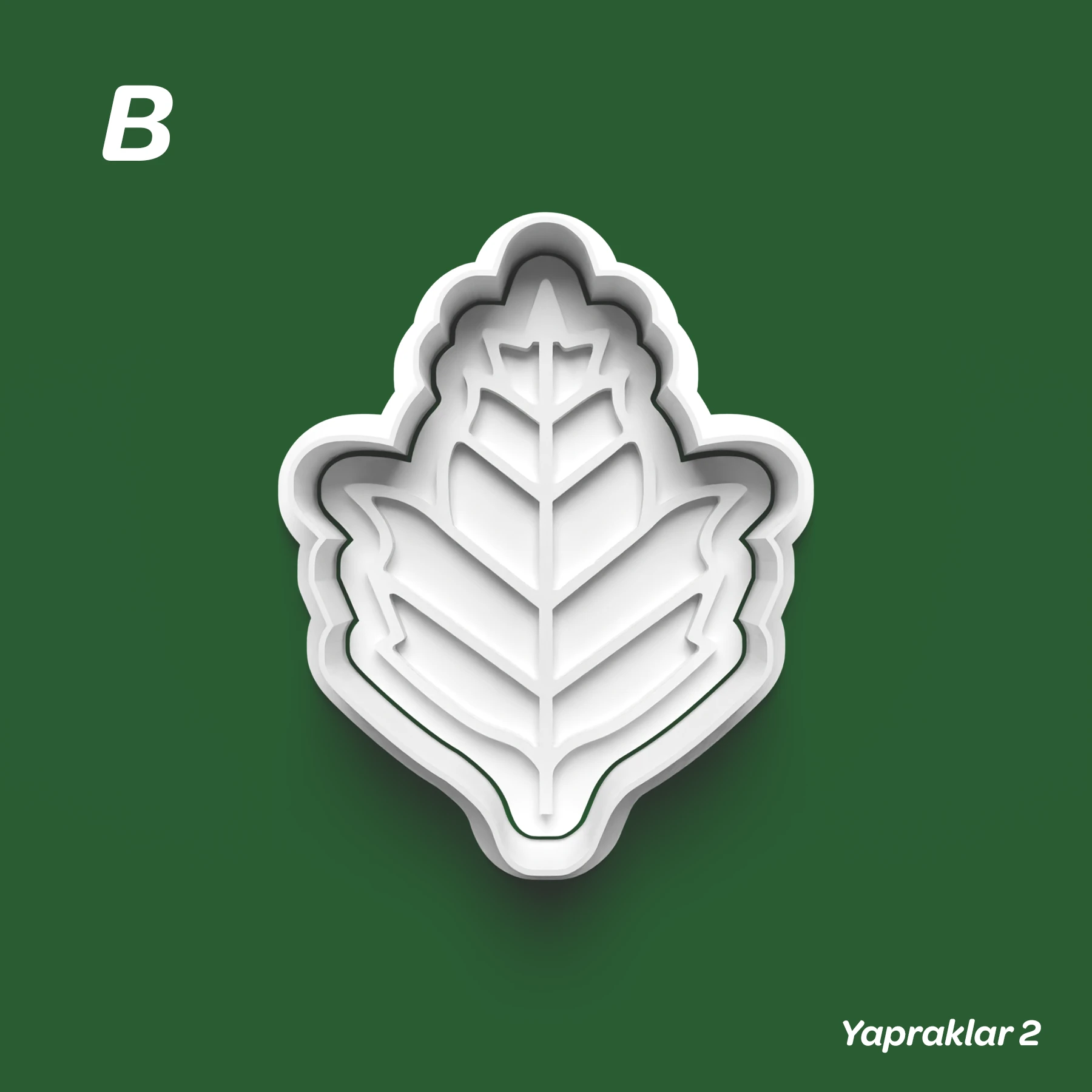 Yapraklar 2 - Kurabiye Kalıbı Damga ve Kesici Set