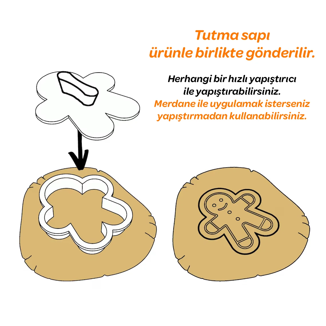 Yapraklar 1 - Kurabiye Kalıbı Damga ve Kesici Set