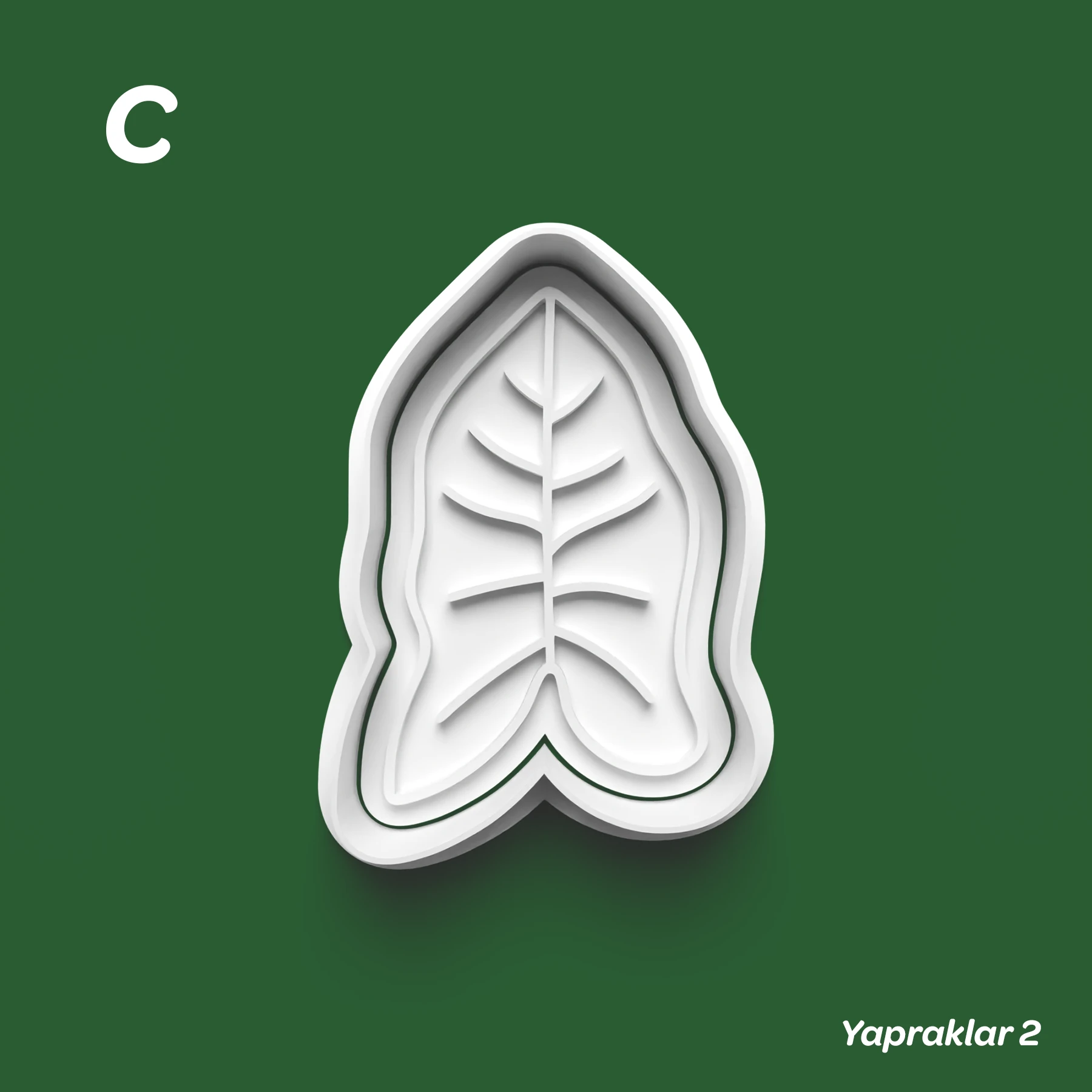 Yapraklar 2 - Kurabiye Kalıbı Damga ve Kesici Set