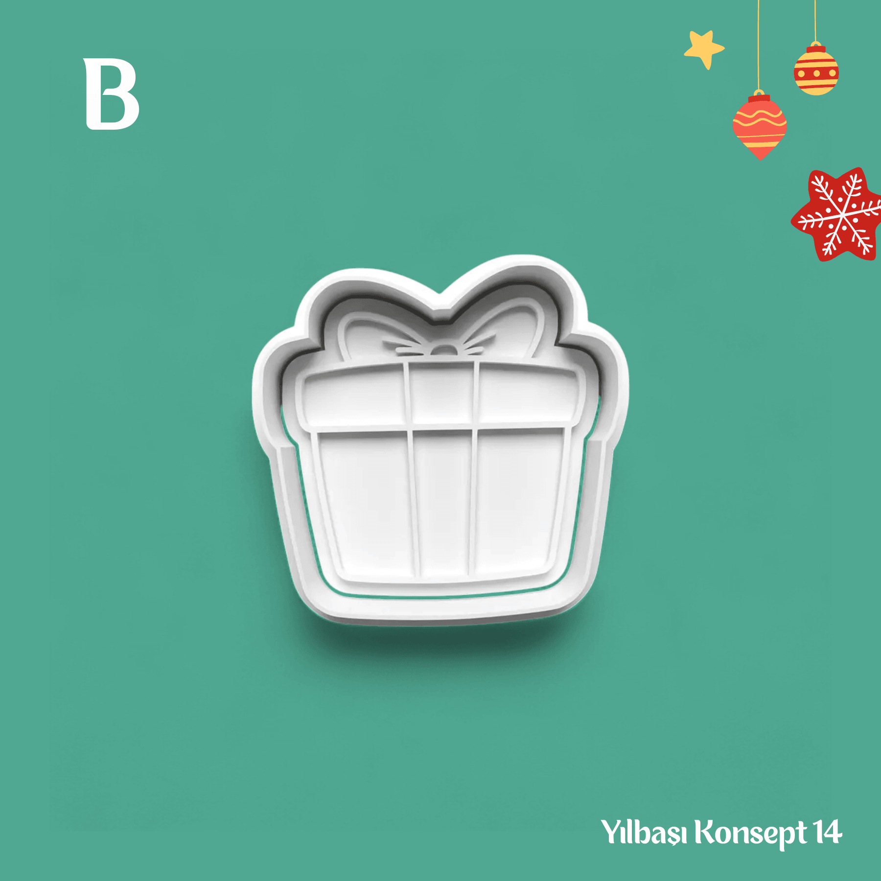 Yılbaşı Konsept 14 - Kurabiye Kalıbı Damga ve Kesici Set