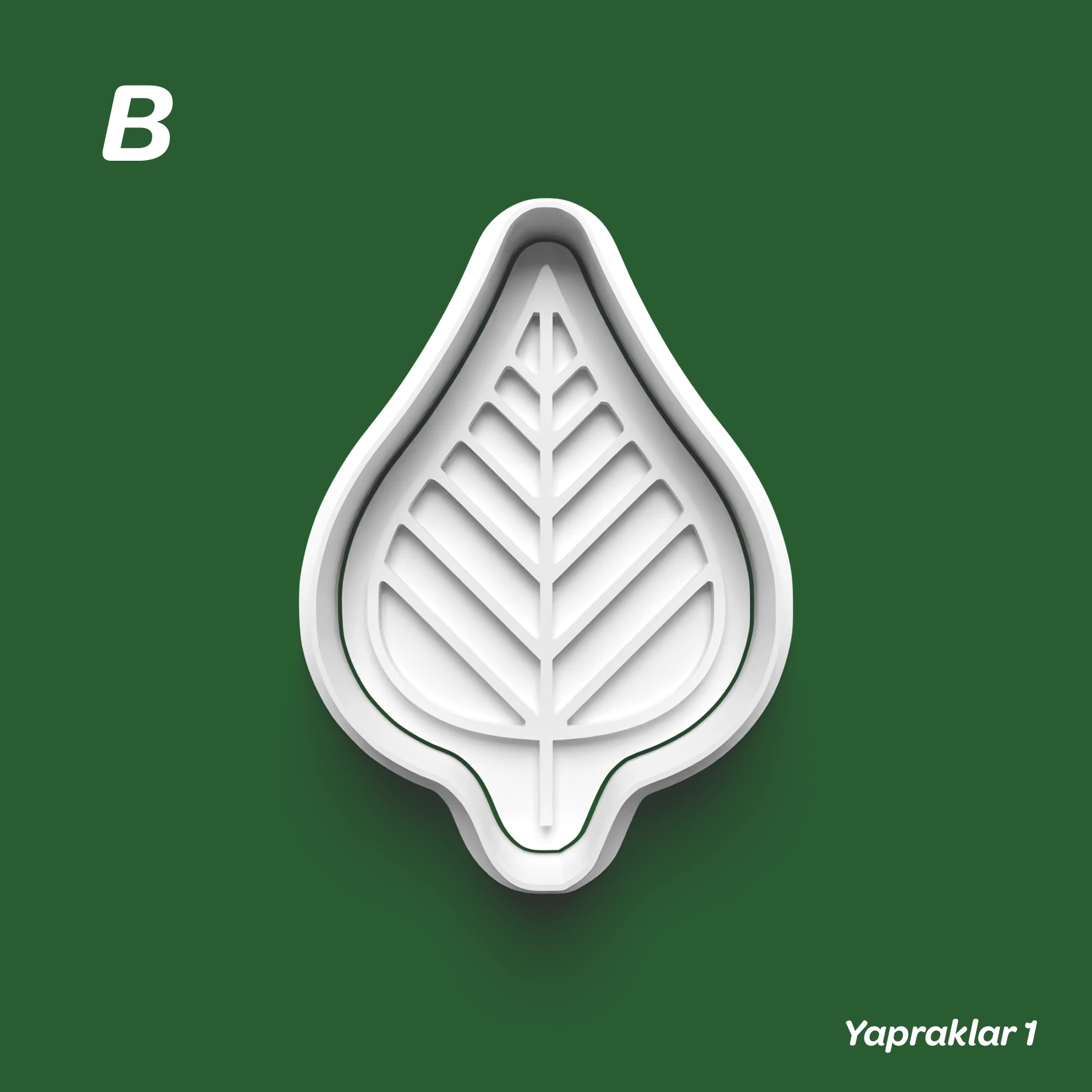 Yapraklar 1 - Kurabiye Kalıbı Damga ve Kesici Set