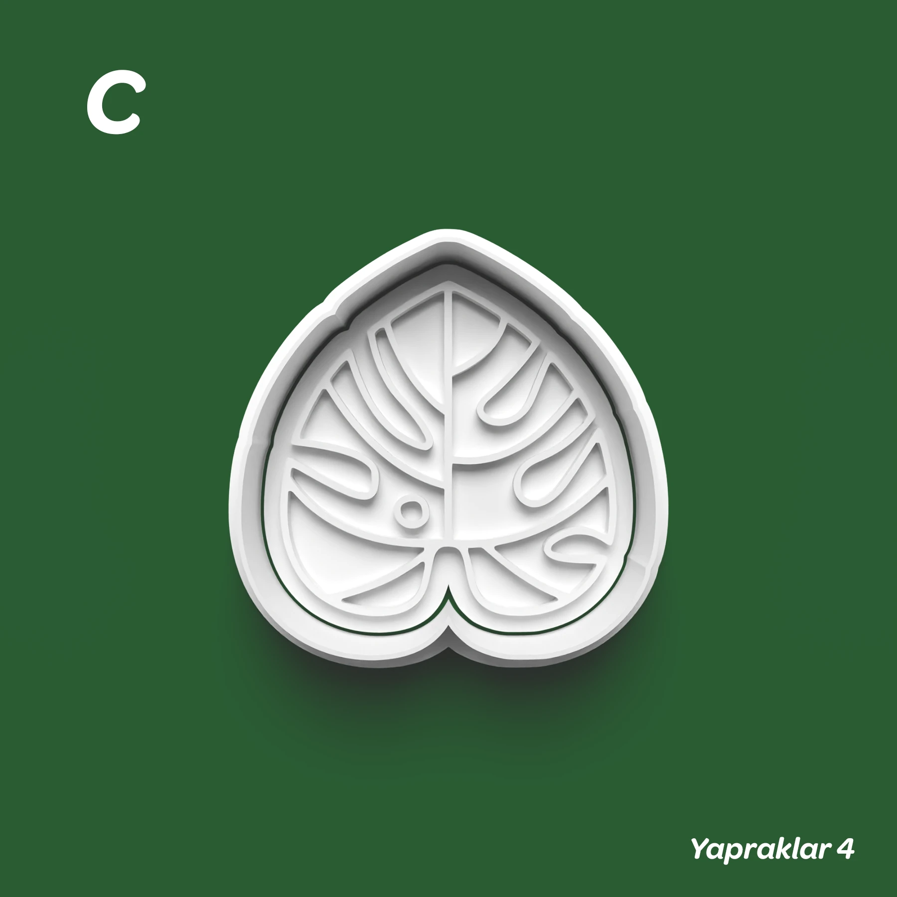 Yapraklar 4 - Kurabiye Kalıbı Damga ve Kesici Set