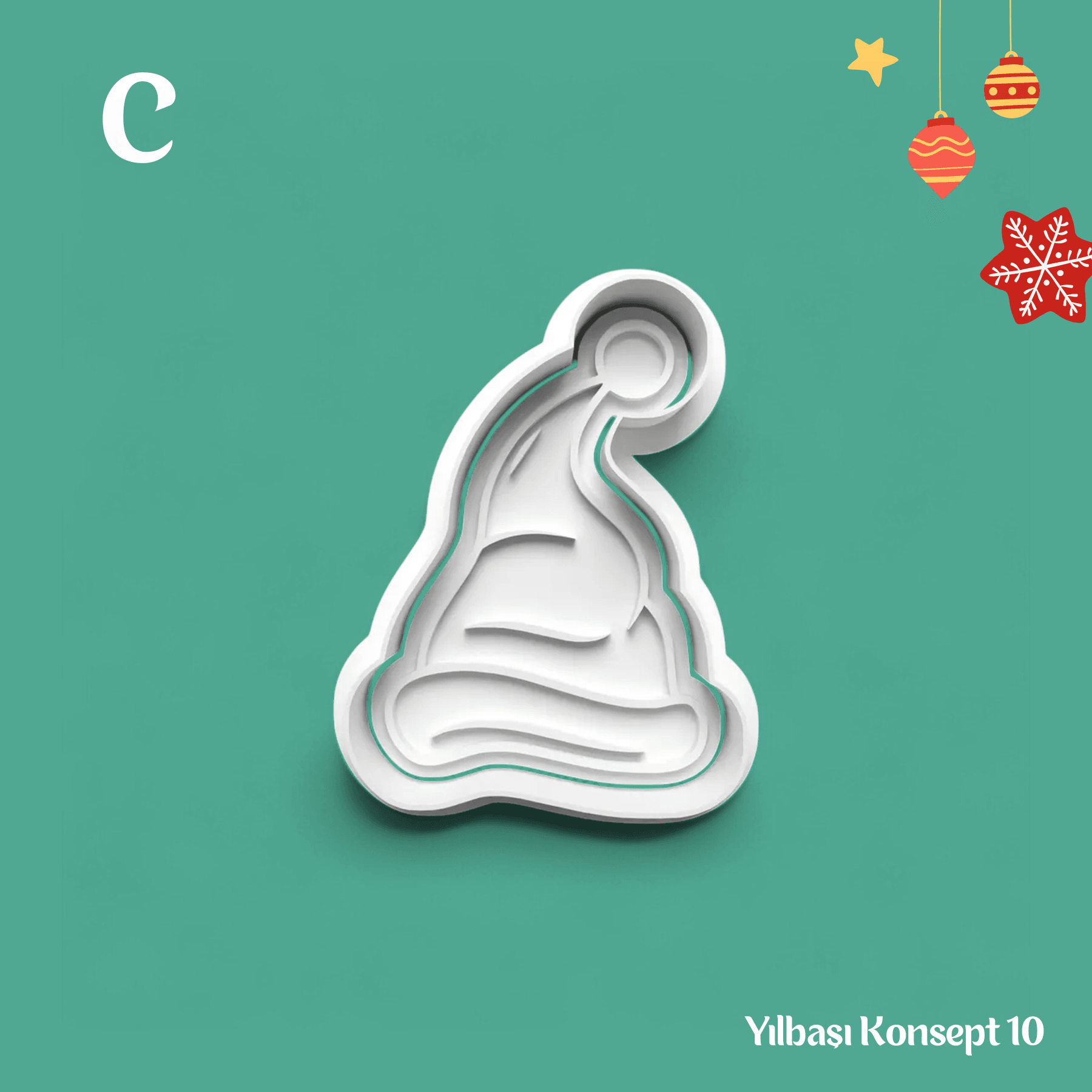 Yılbaşı Konsept 10 - Kurabiye Kalıbı Damga ve Kesici Set