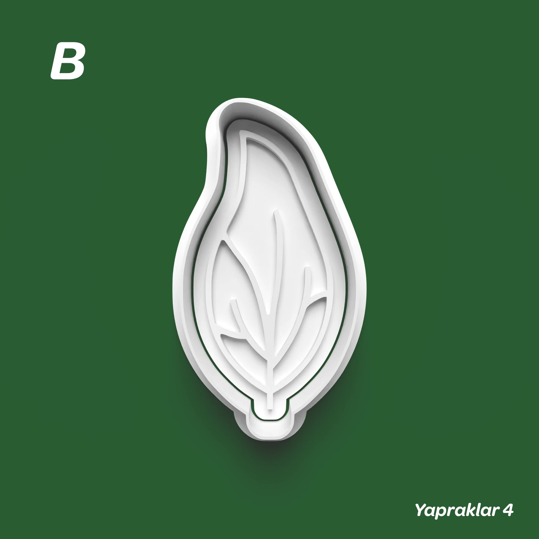 Yapraklar 4 - Kurabiye Kalıbı Damga ve Kesici Set