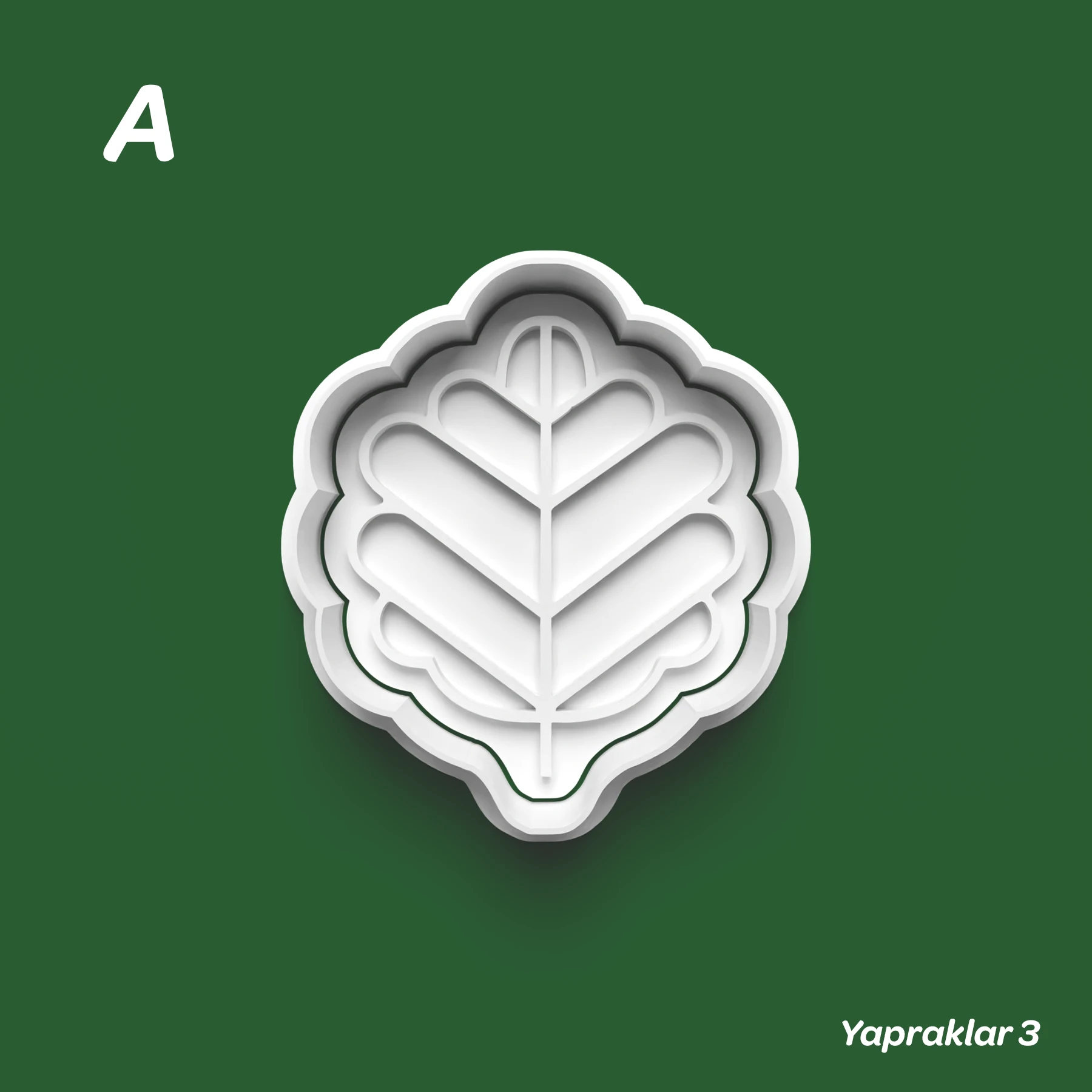 Yapraklar 3 - Kurabiye Kalıbı Damga ve Kesici Set