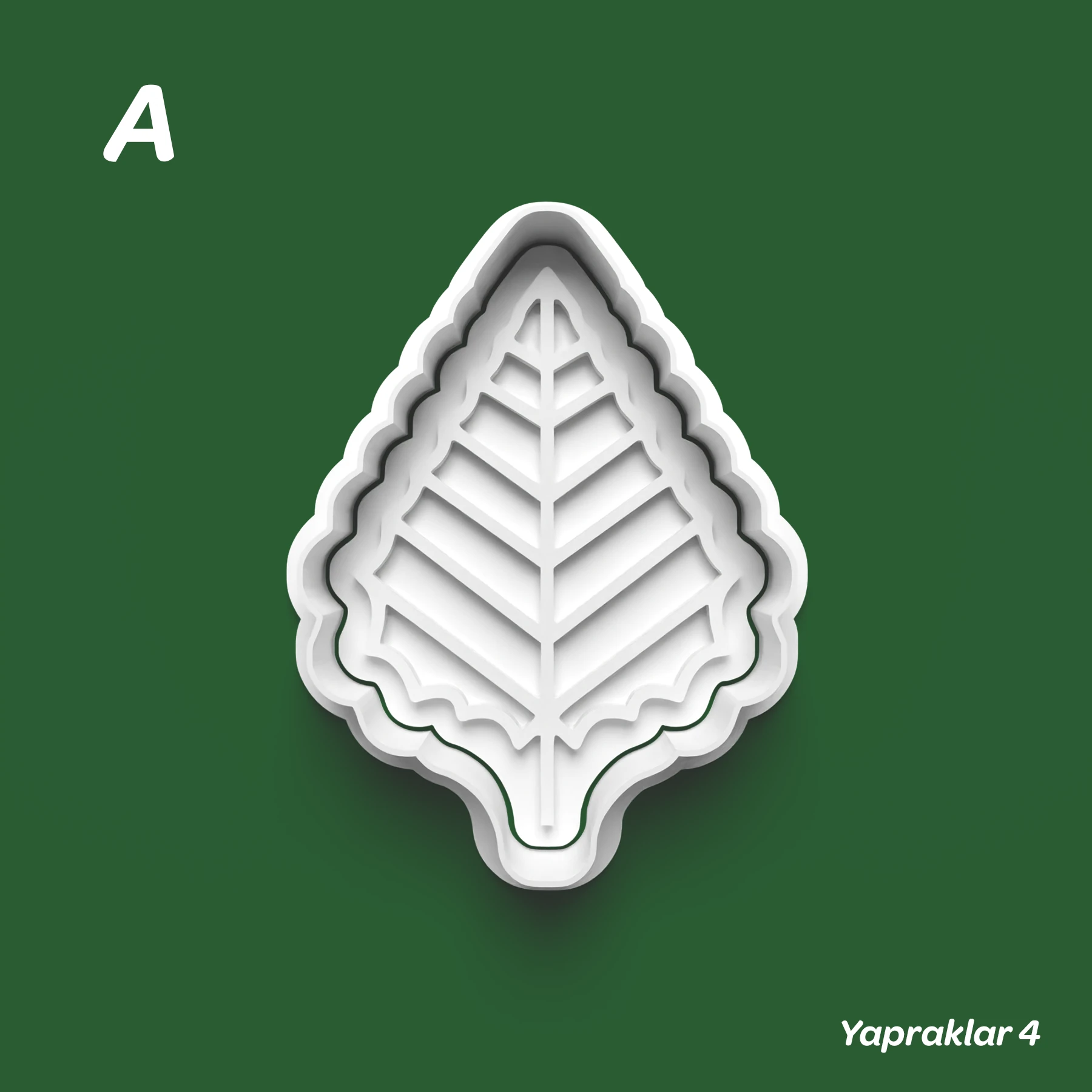 Yapraklar 4 - Kurabiye Kalıbı Damga ve Kesici Set