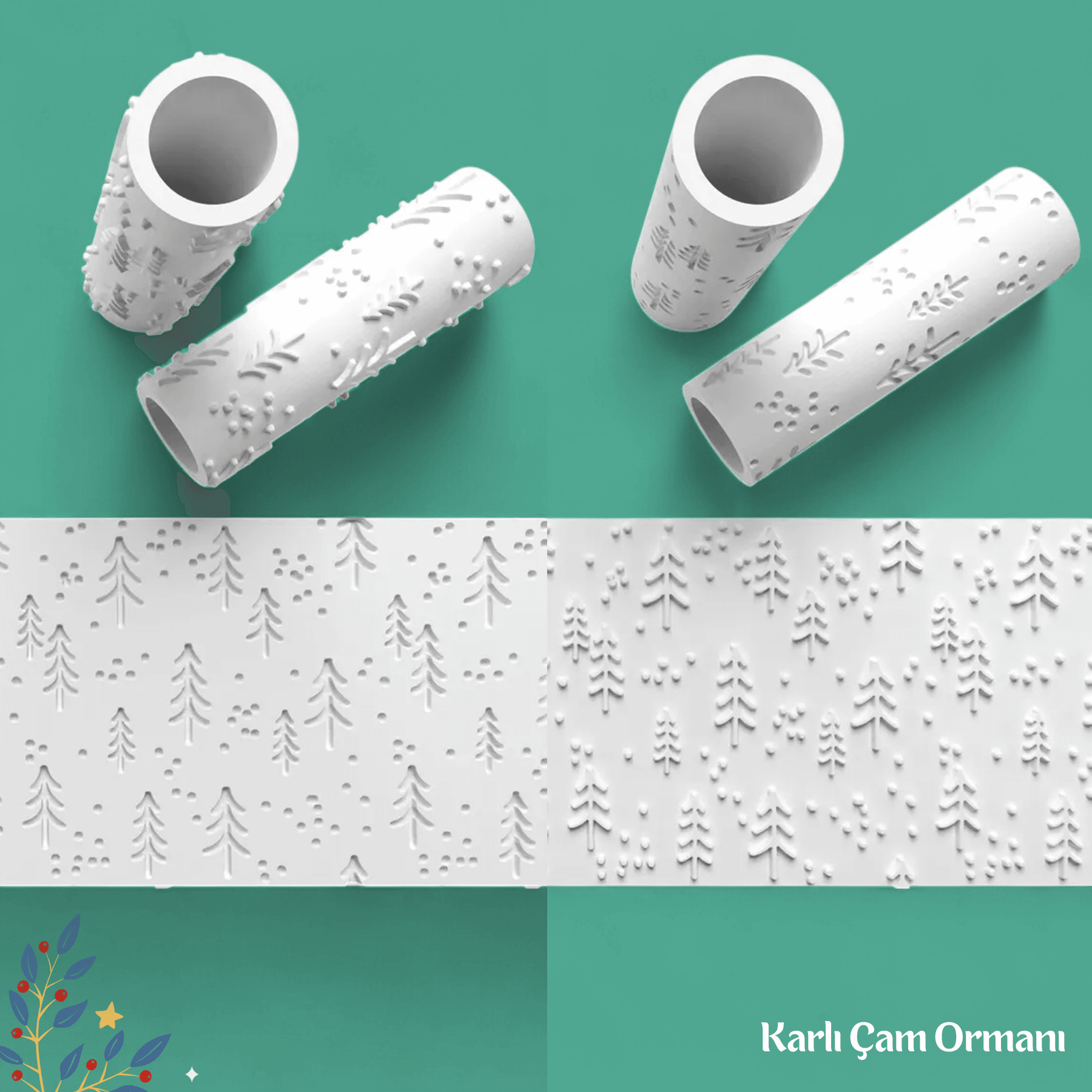 Karlı Çam Ormanı - Doku Rulosu