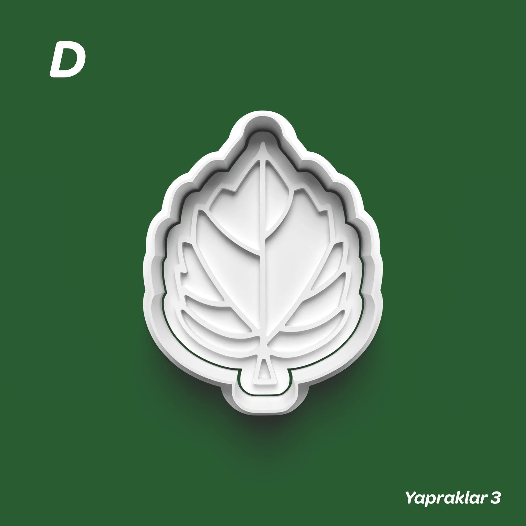Yapraklar 3 - Kurabiye Kalıbı Damga ve Kesici Set
