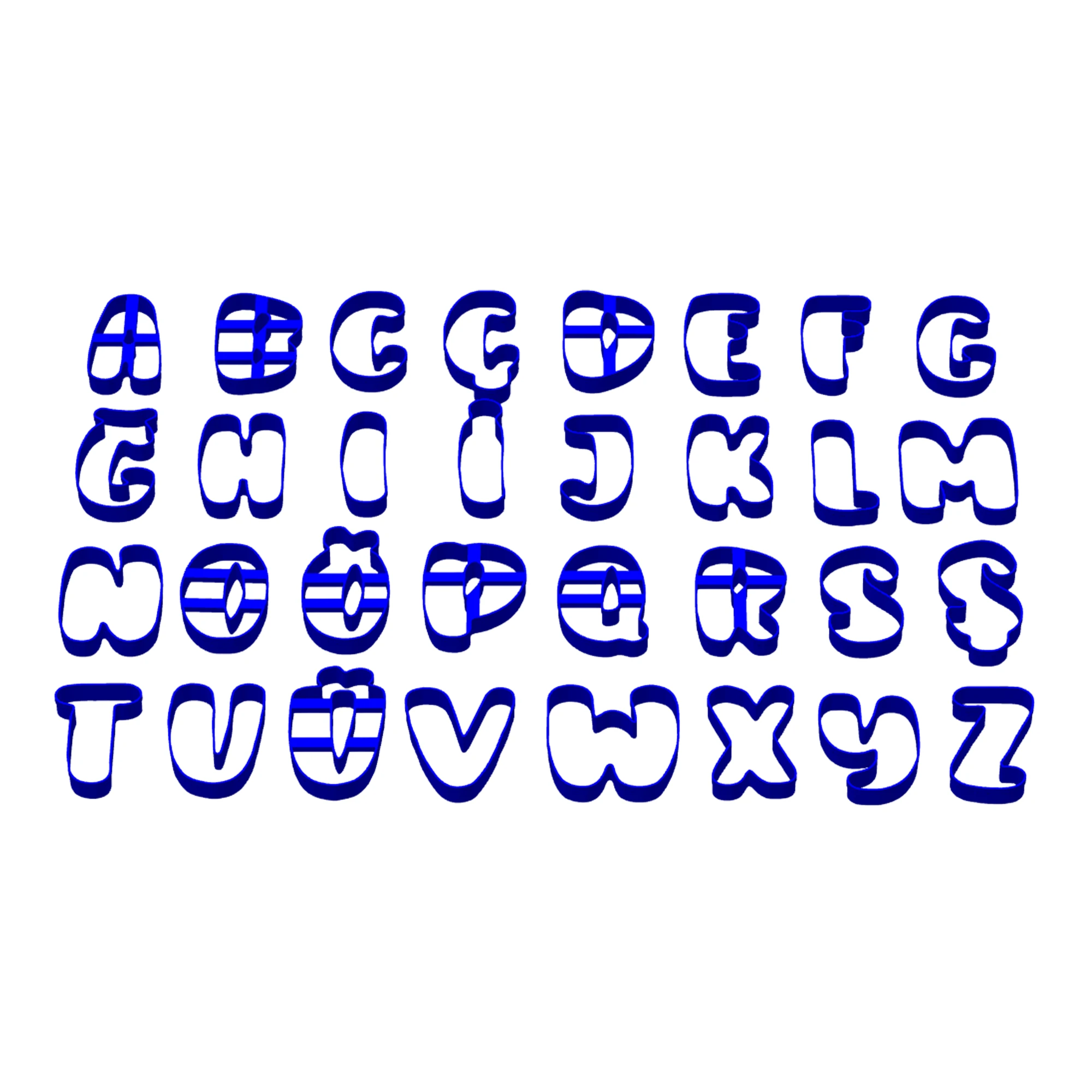 Kalpli Harfler Kesici ve Damga Seti -32 Harf