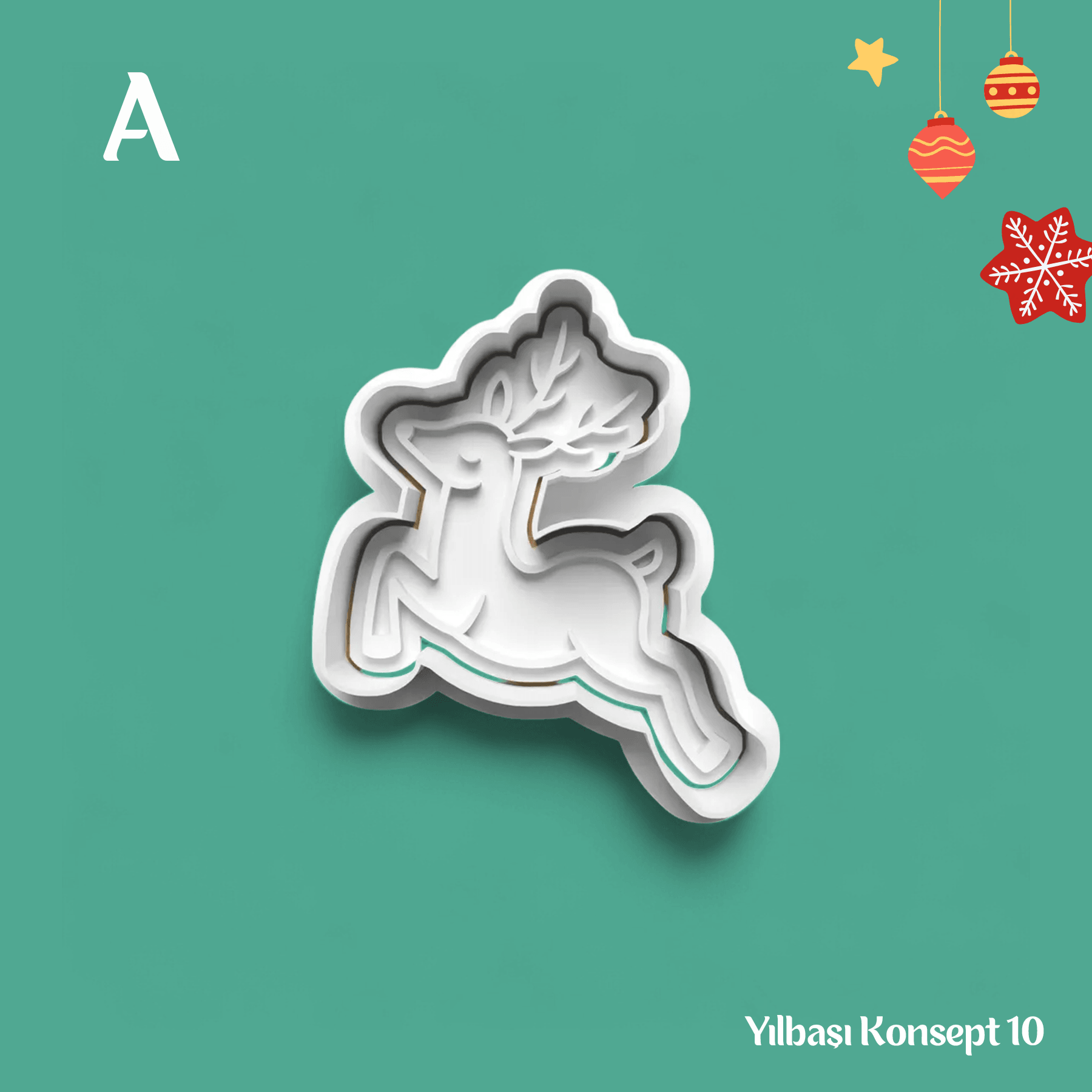 Yılbaşı Konsept 10 - Kurabiye Kalıbı Damga ve Kesici Set