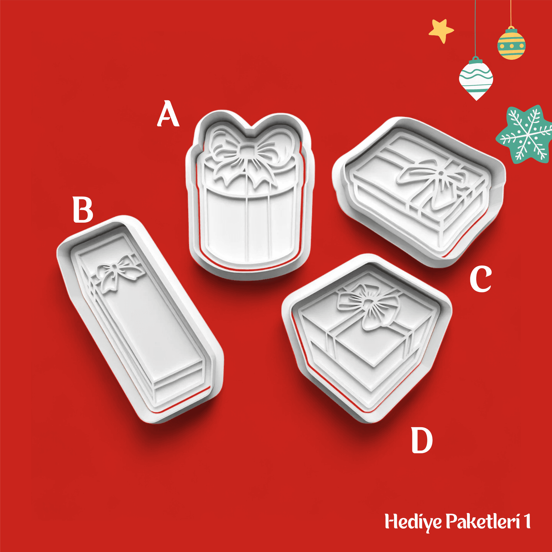 Hediye Paketleri 1 - Kurabiye Kalıbı Damga ve Kesici Set