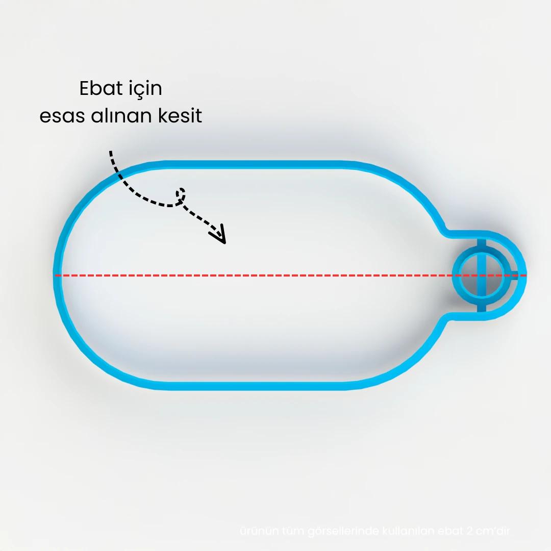 Kesme Tahtası Şablon Kesici 002 - Saplı Oval