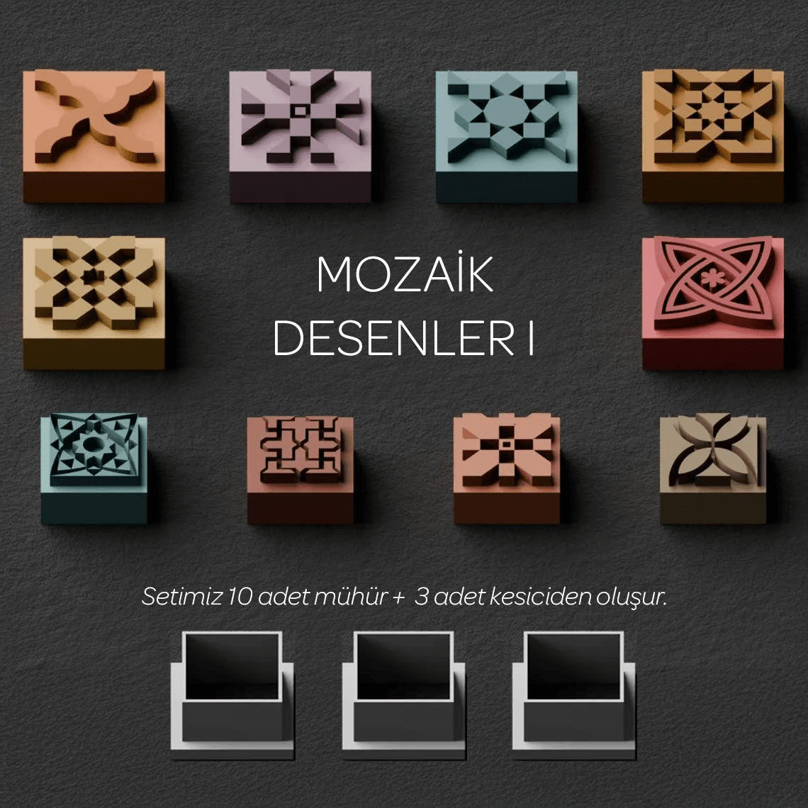 Mozaik Desenler I - Mühür ve Kesici Set