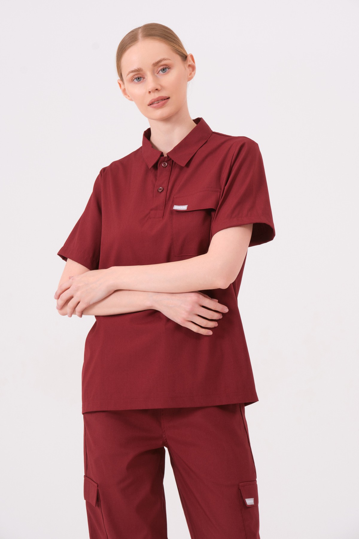 BIANCA - BORDO KADIN ÜST ÜNİFORMA