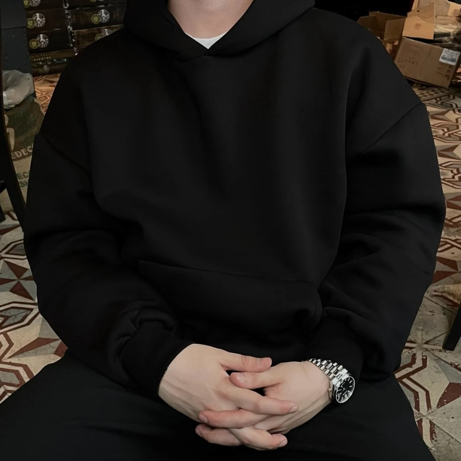 Oversized Boxy Fit Hoodie – Siyah image