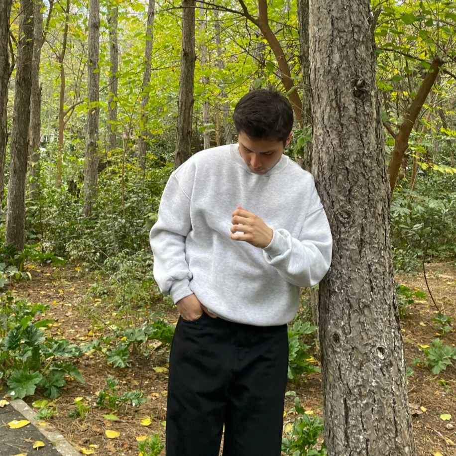 Oversized Boxy Fit Sweatshirt – Gri Melanj