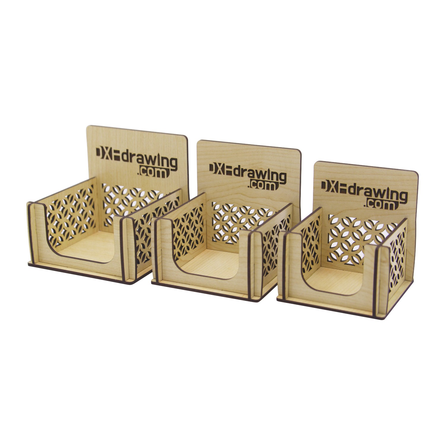 Küp Blok Not Kağıtlık Seti 7x7cm-8x8cm-9x9cm 500 Sayfa 3'lü Set 2.8mm Lazer Kesim Çizimi