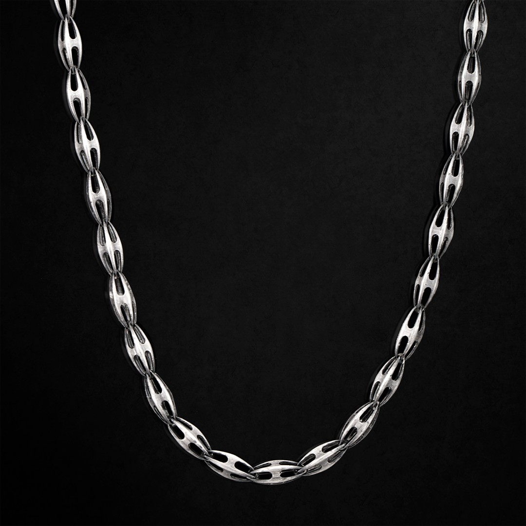 The Aegean - 925k Oxidized Sterling Silver Chain for Men