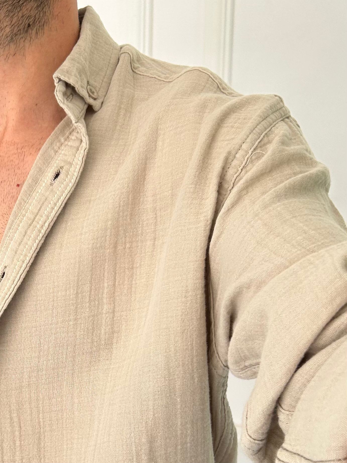 Yıkamalı Müslin Kumaş Oversize Gömlek