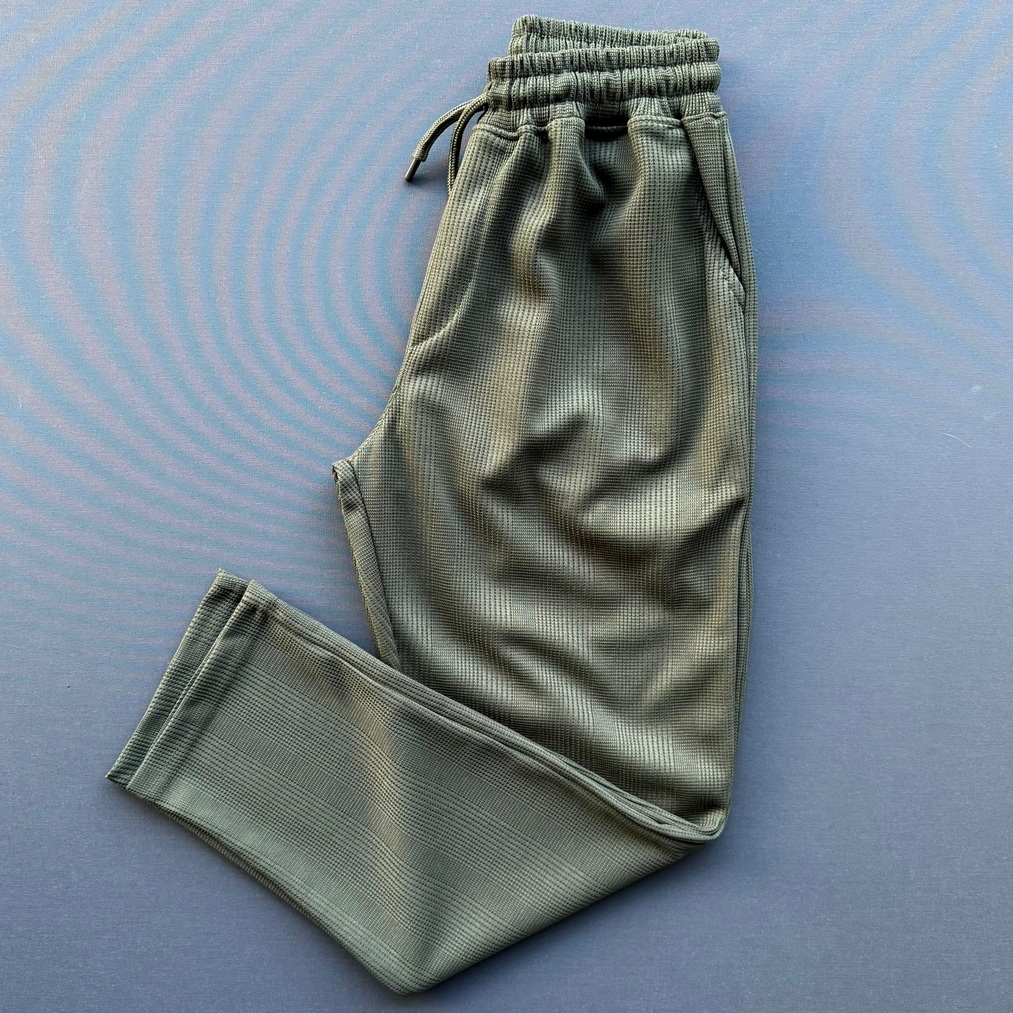 Petek Kumaş Baggy Pantolon - Haki Yeşil