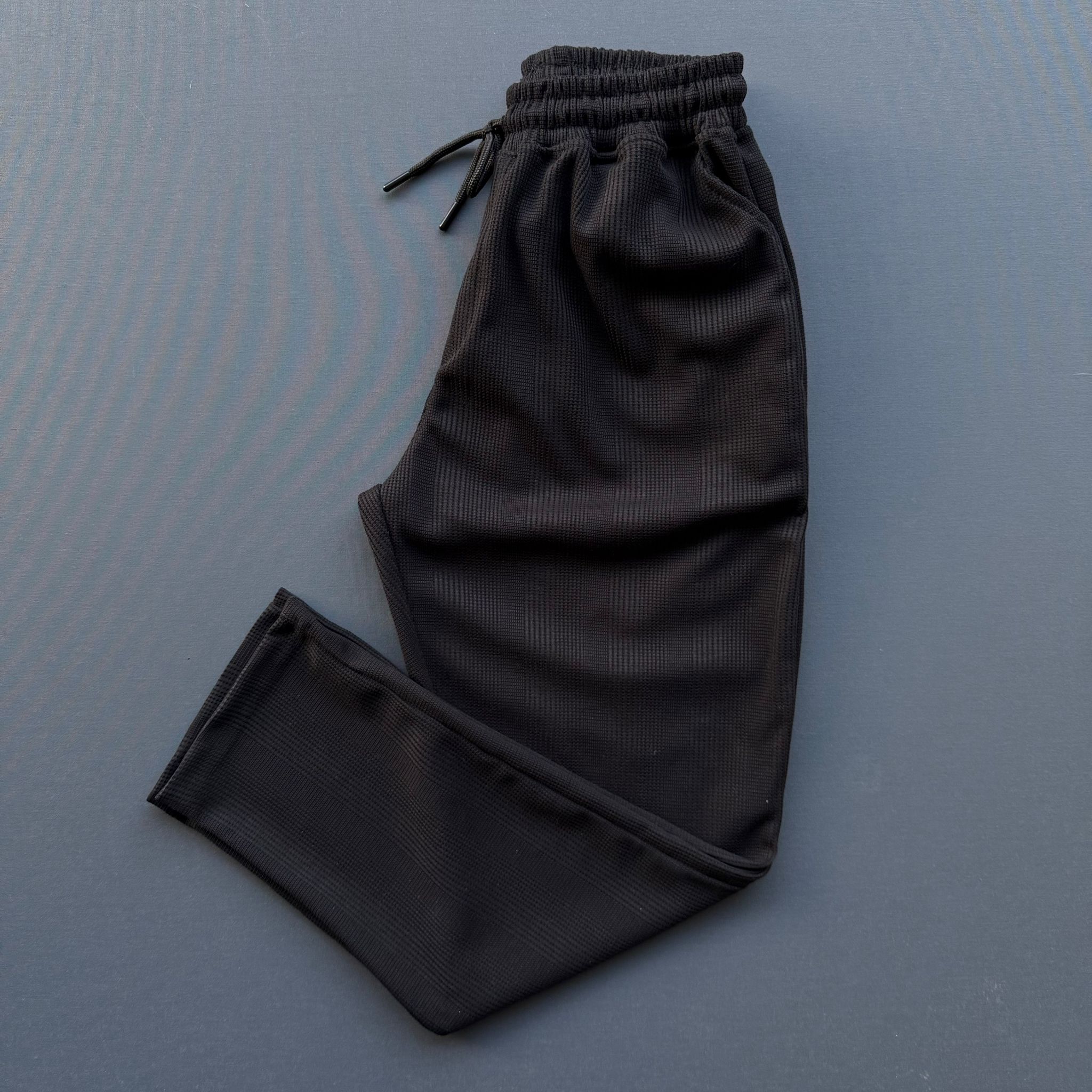 Petek Kumaş Baggy Pantolon - Siyah