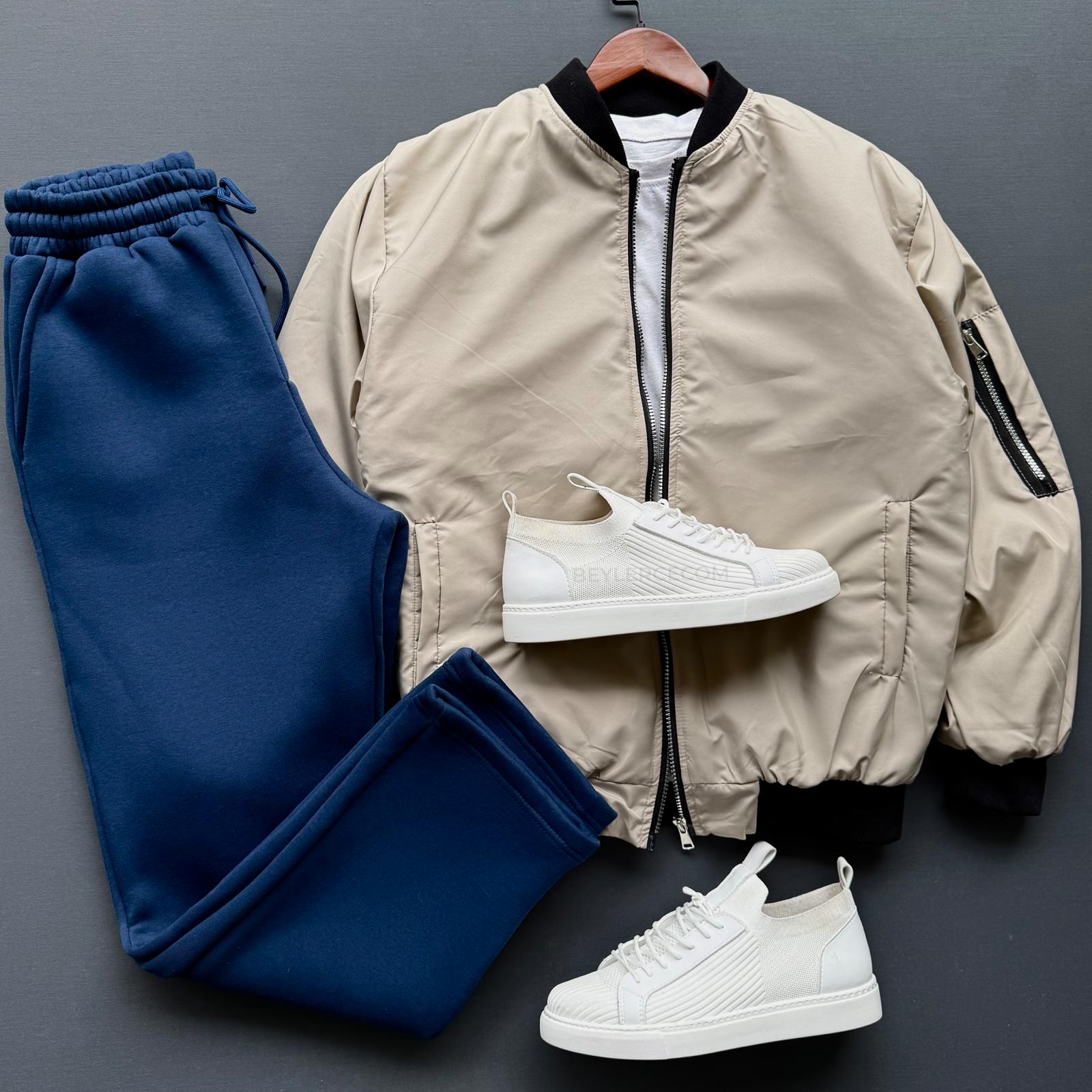 Oversize Bomber Ceket + Baggy Eşofman Kombin