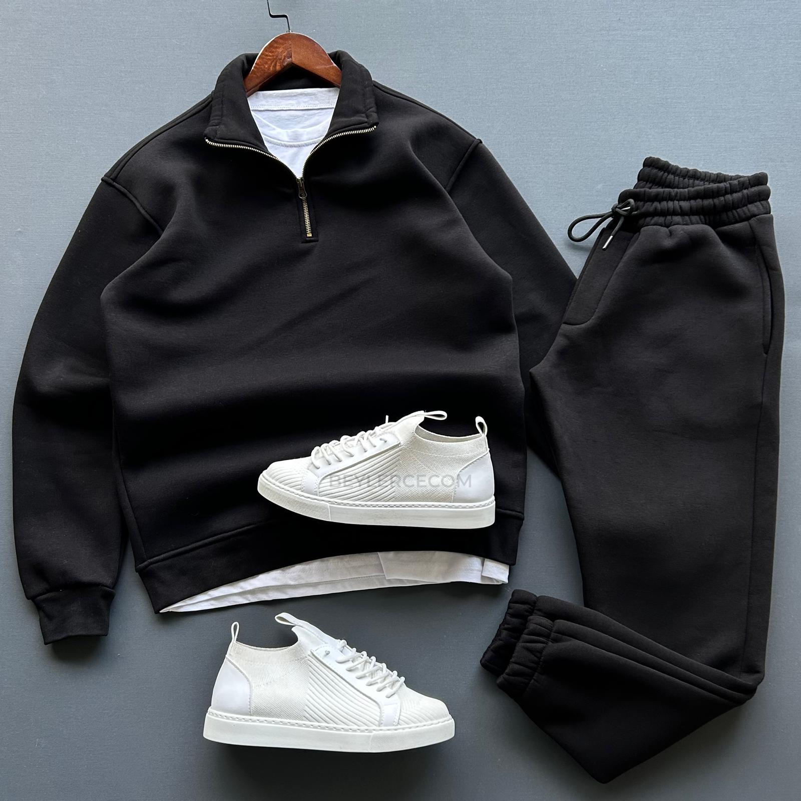 Üç İplik Şardonlu Sweatshirt + Eşofman Takım