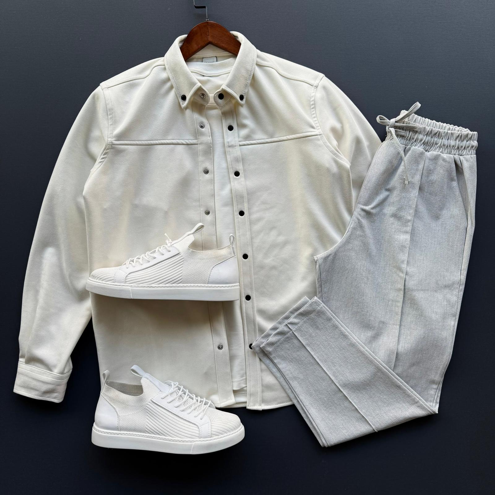 Nubuk Ceket + Waffle Pantolon Kombin