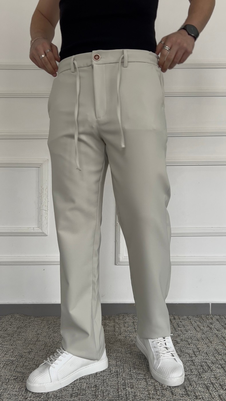 Dabıl Kemerli Baggy Pantolon - Gri