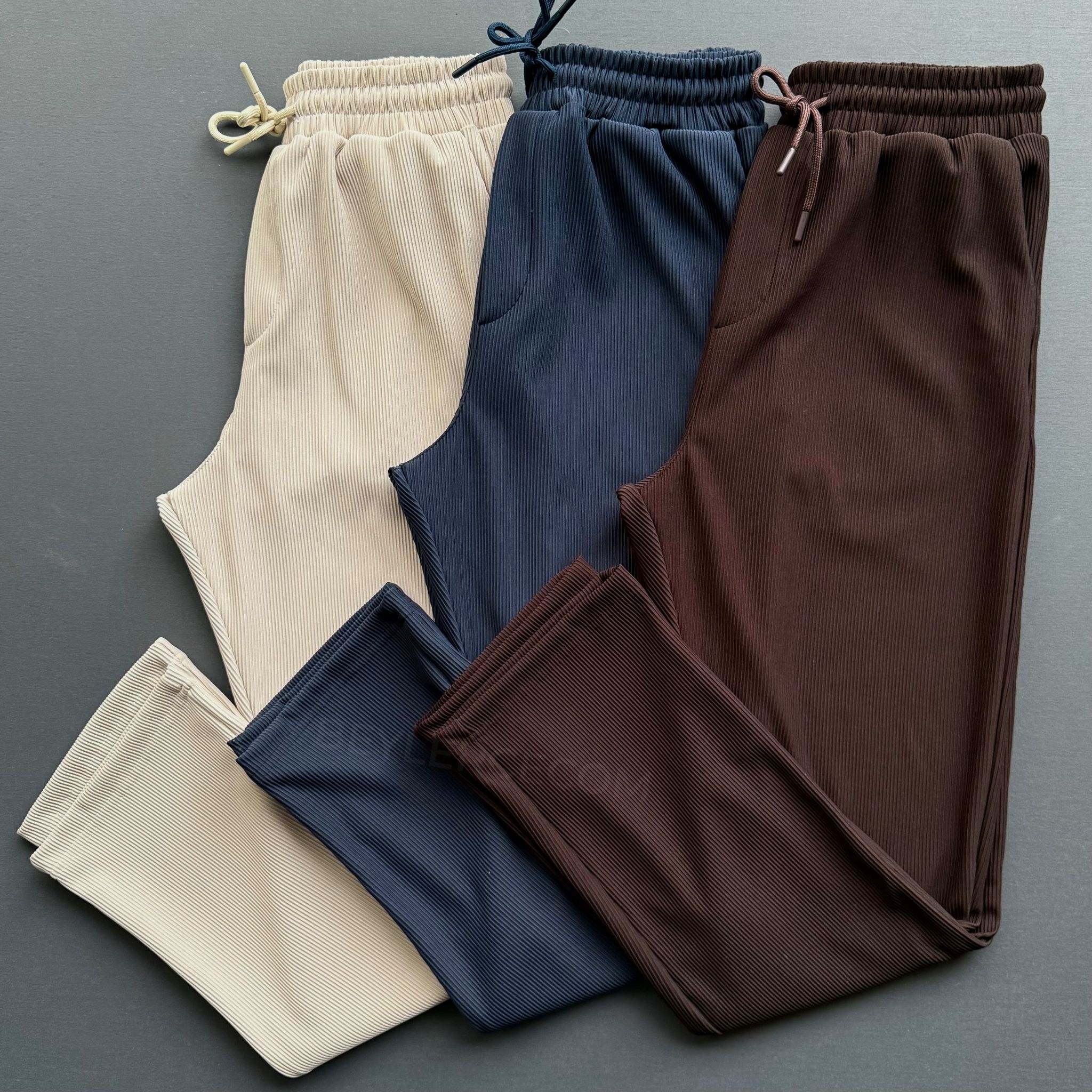 3 Adet Baggy Fitilli Bol Pantolon