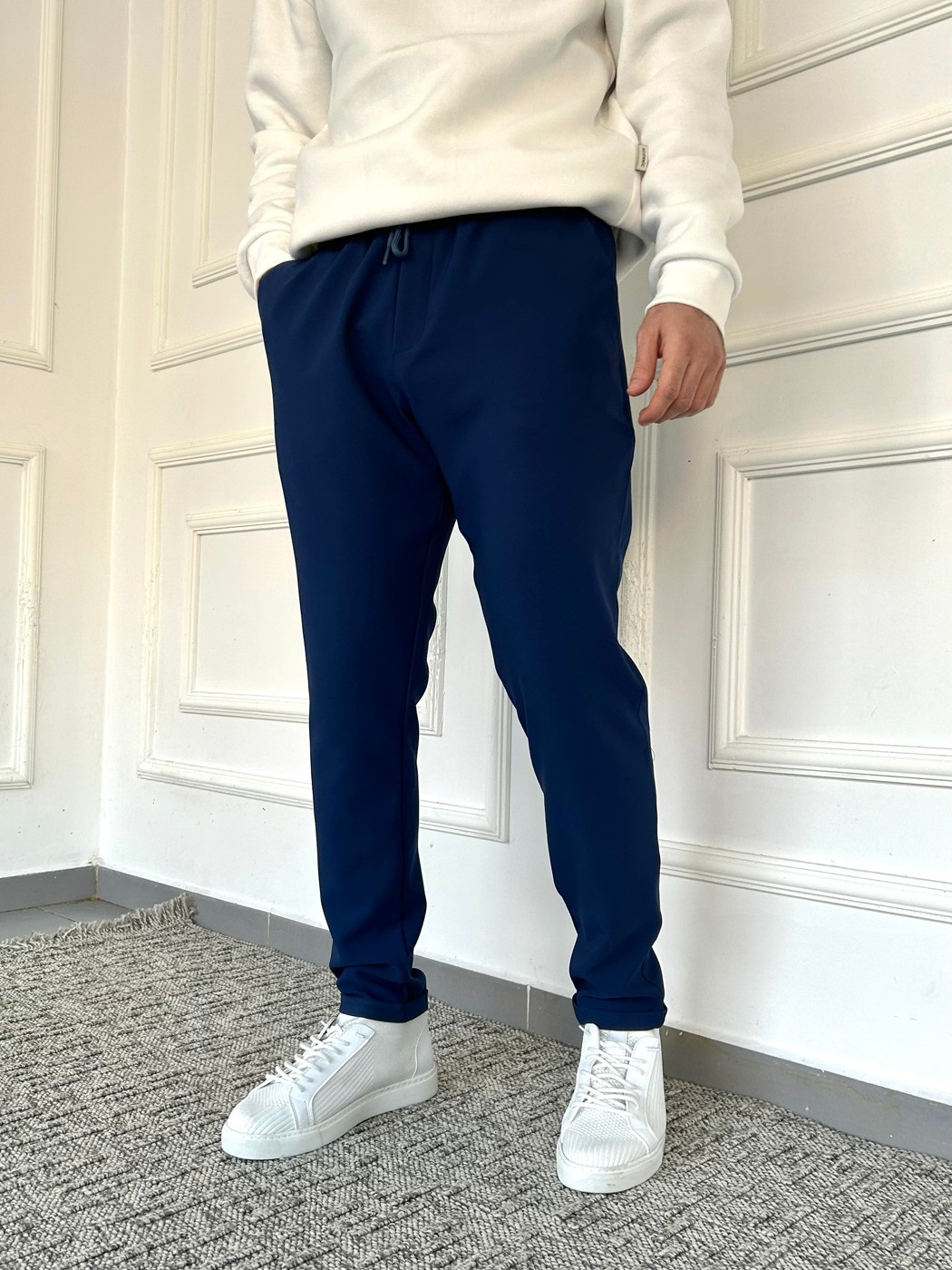 Duble Paça Jogger Pantolon - Mavi