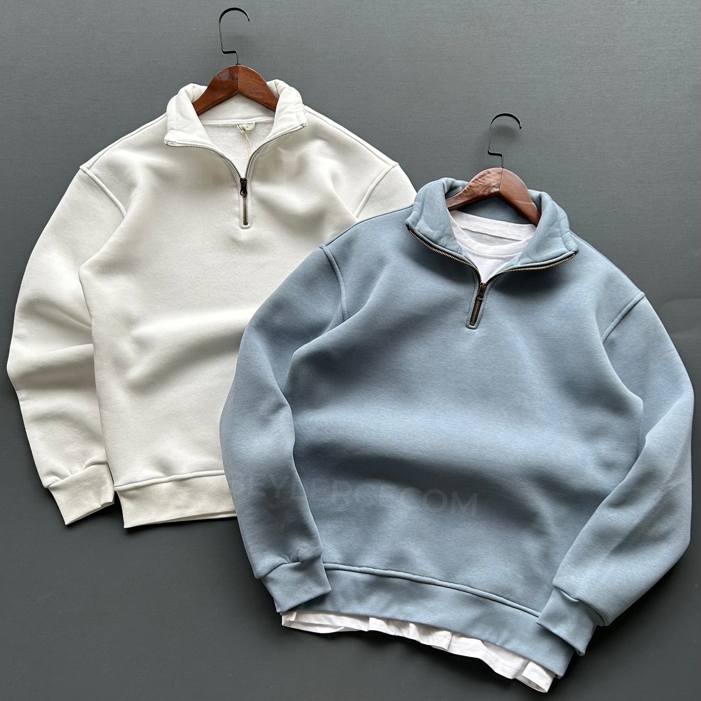 2 Adet Fermuar Yakalı Sweatshirt