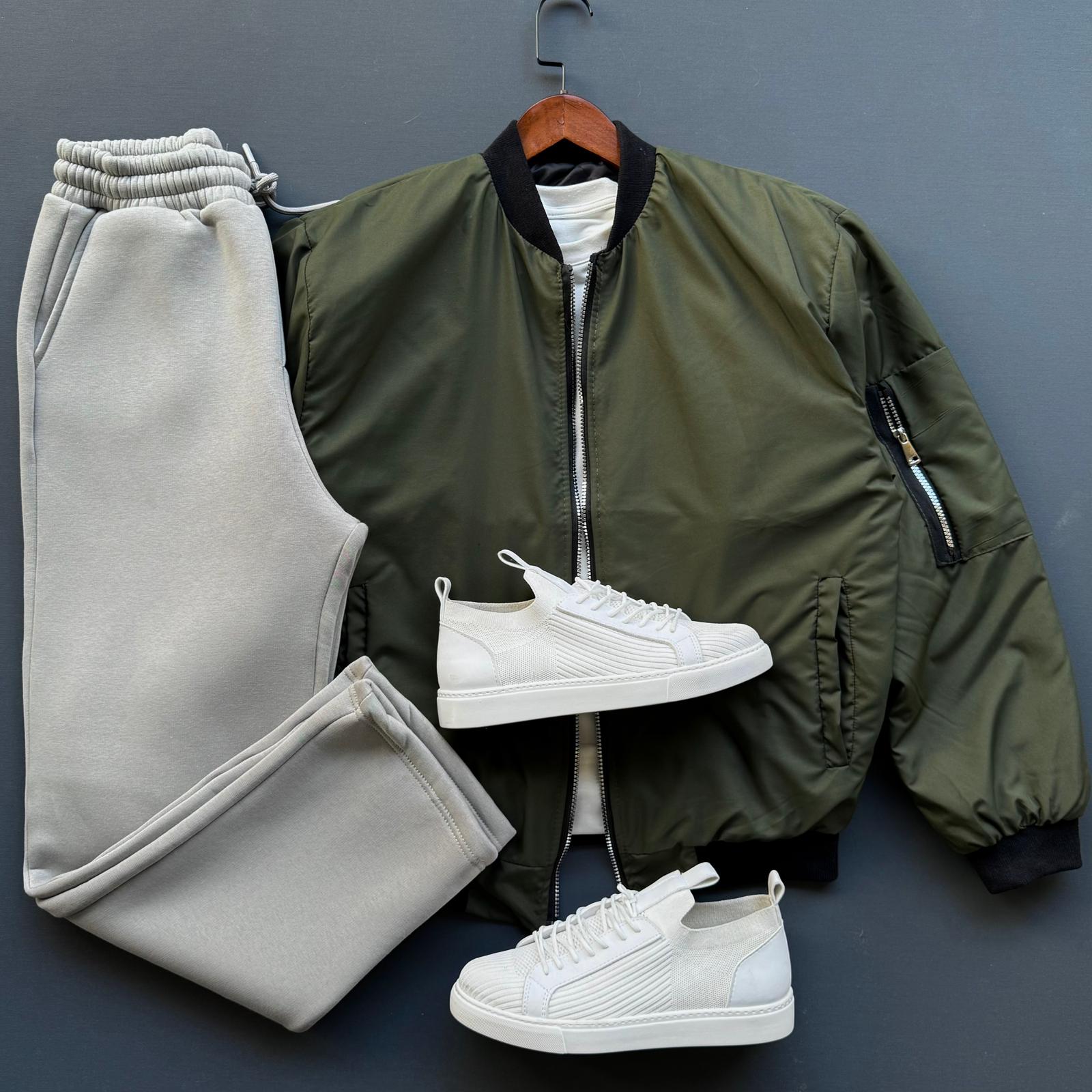 Oversize Bomber Ceket + Baggy Eşofman Kombin