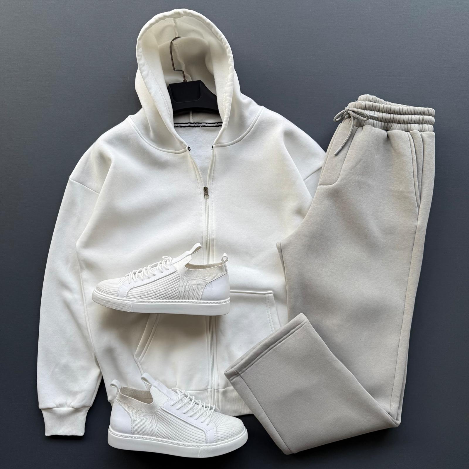 Fermuarlı Sweatshirt + Baggy Fit Eşofman Kombin