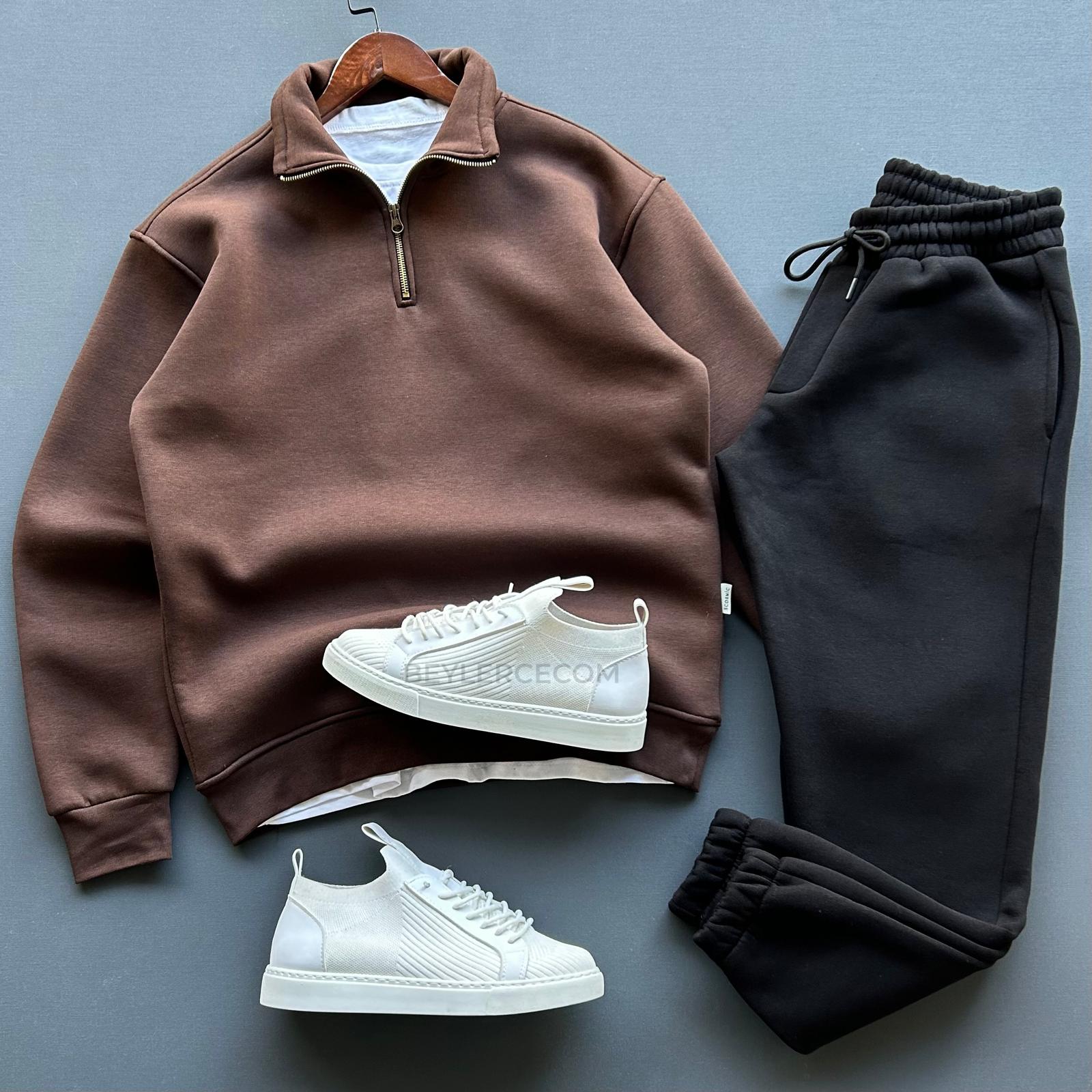 Üç İplik Şardonlu Sweatshirt + Eşofman Takım