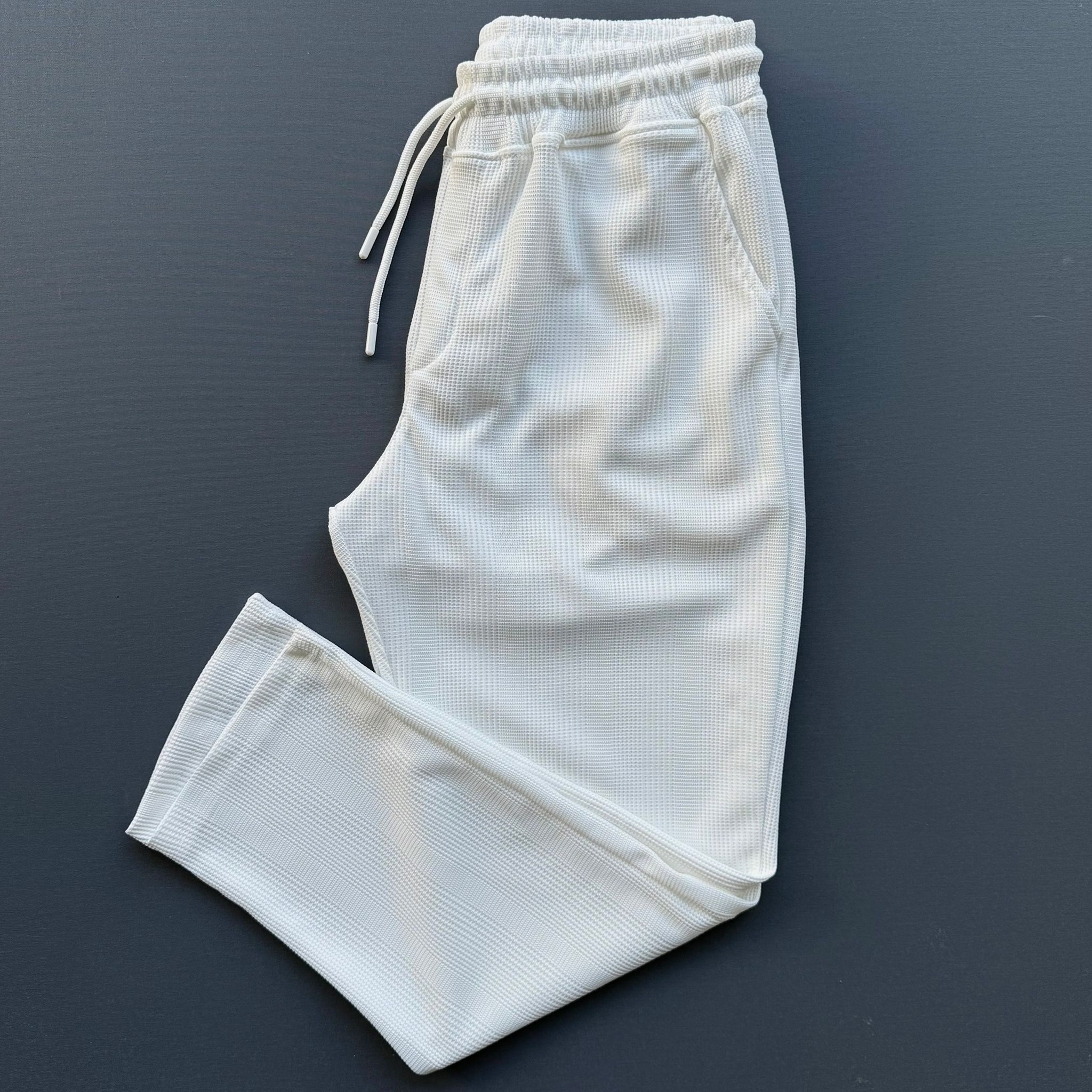 Petek Kumaş Baggy Pantolon - Beyaz