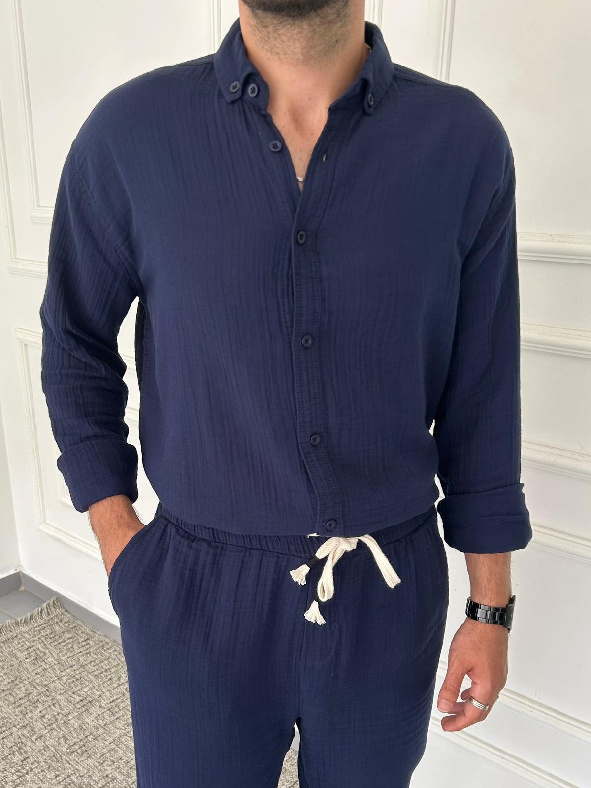 2 Adet Müslin Keten Oversize Gömlek